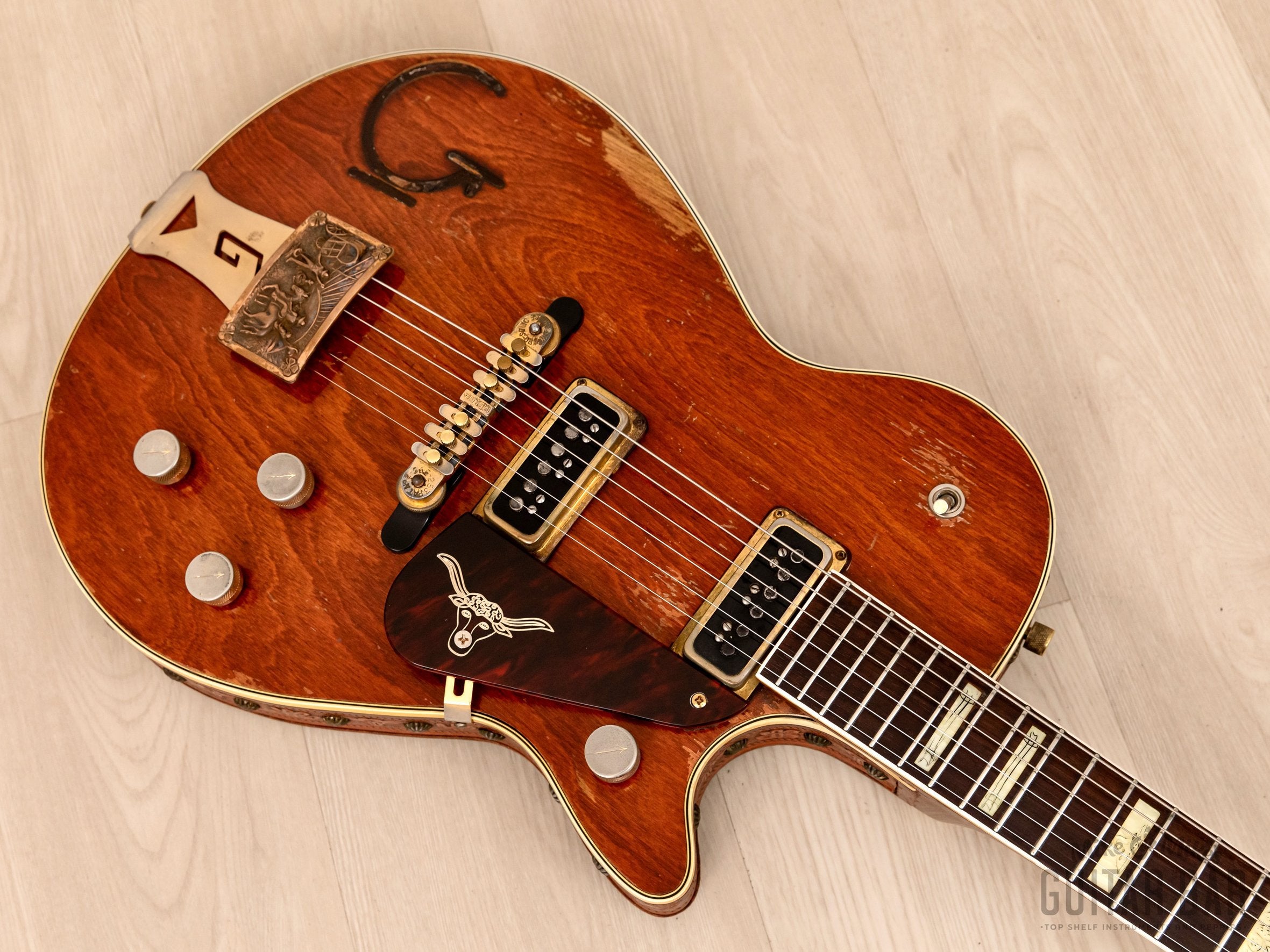 1955 Gretsch Roundup 6130 Vintage Guitar Western Orange w/ Cowboy Case