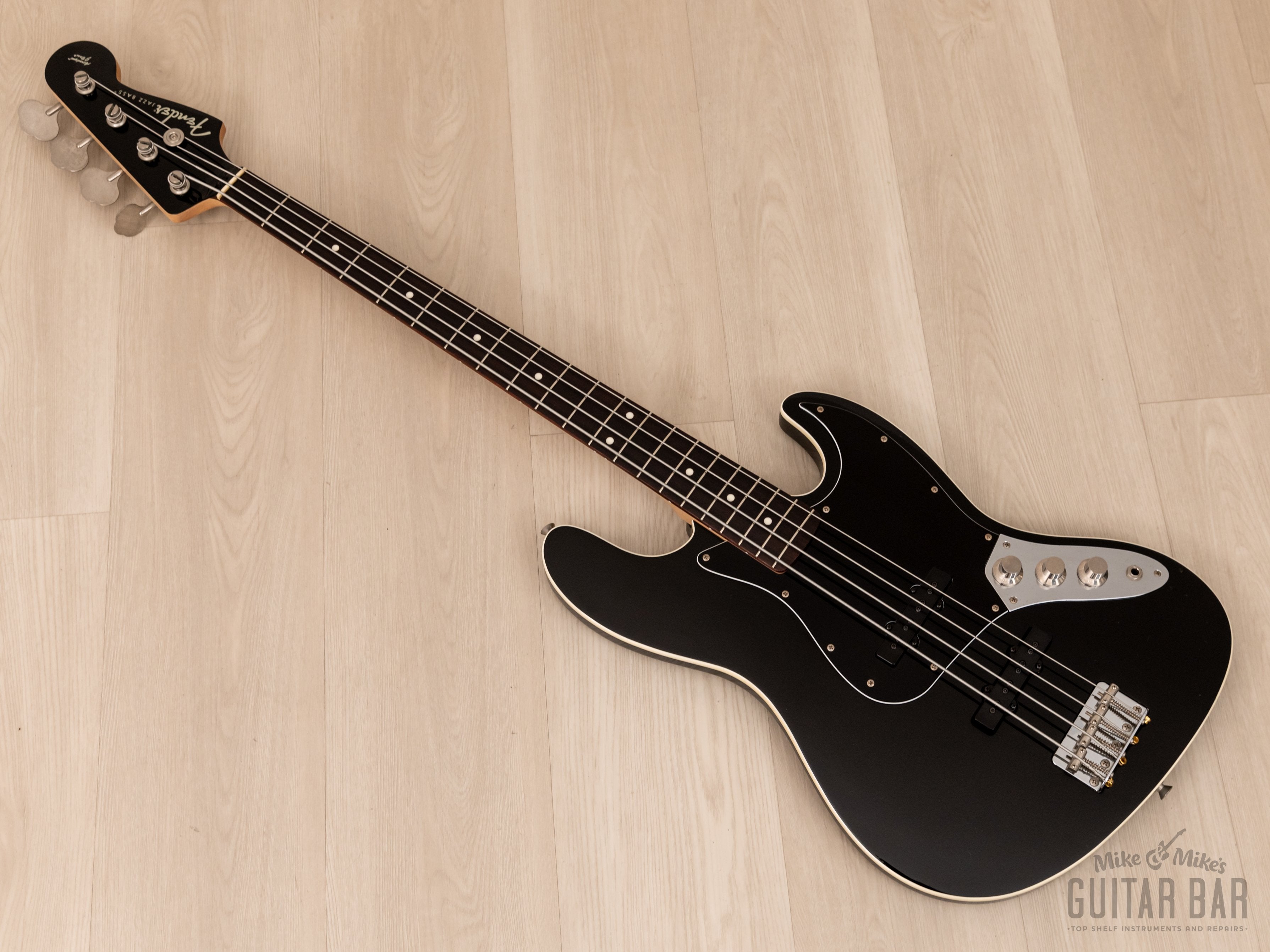 2012 Fender Aerodyne Jazz Bass Black w/ Dimarzio Model J Pickups, Japan MIJ