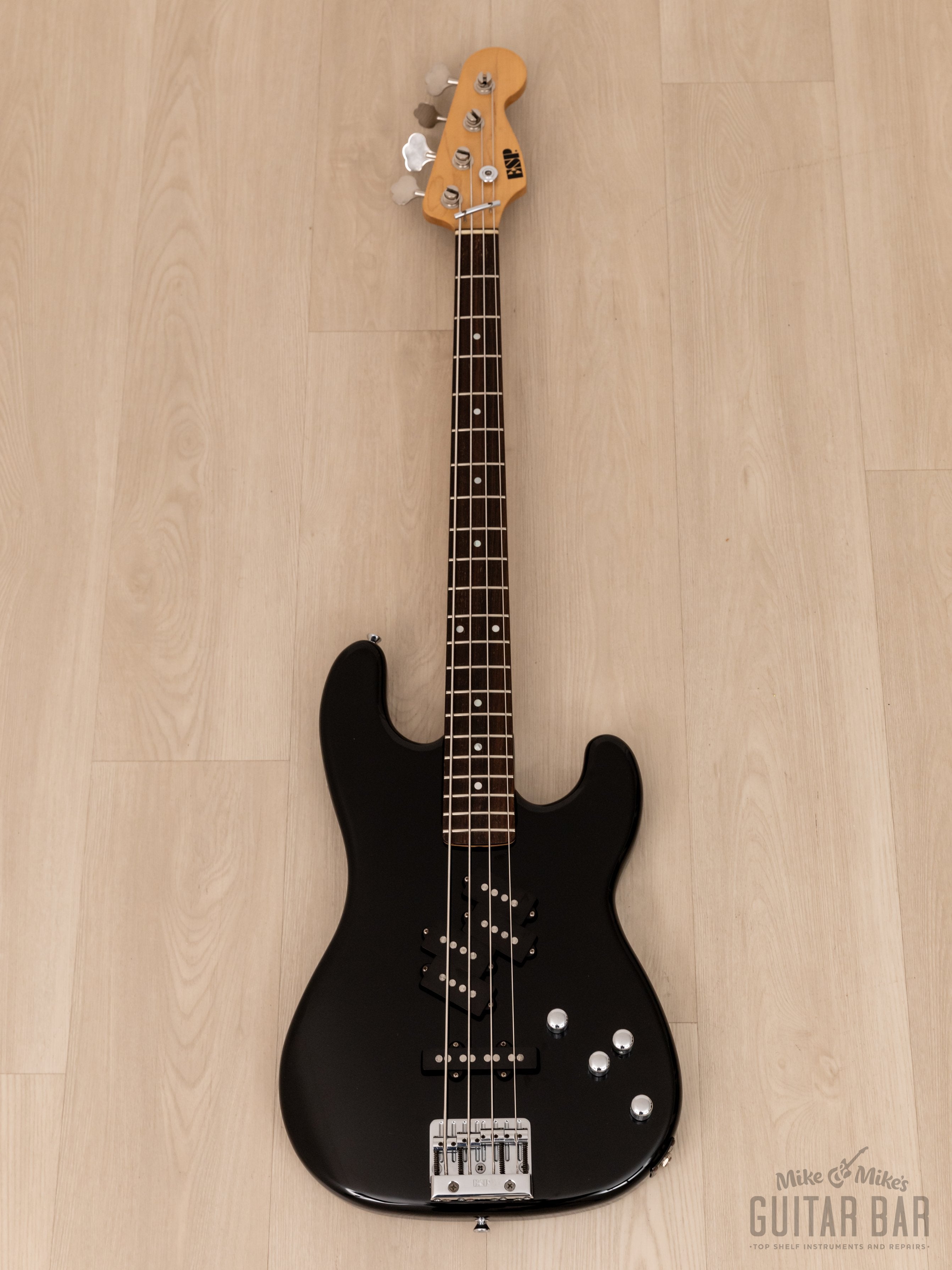 1985 ESP PPJ-160 Yamashita Model PJ Bass Black w/ Active Electronics & Case, Japan