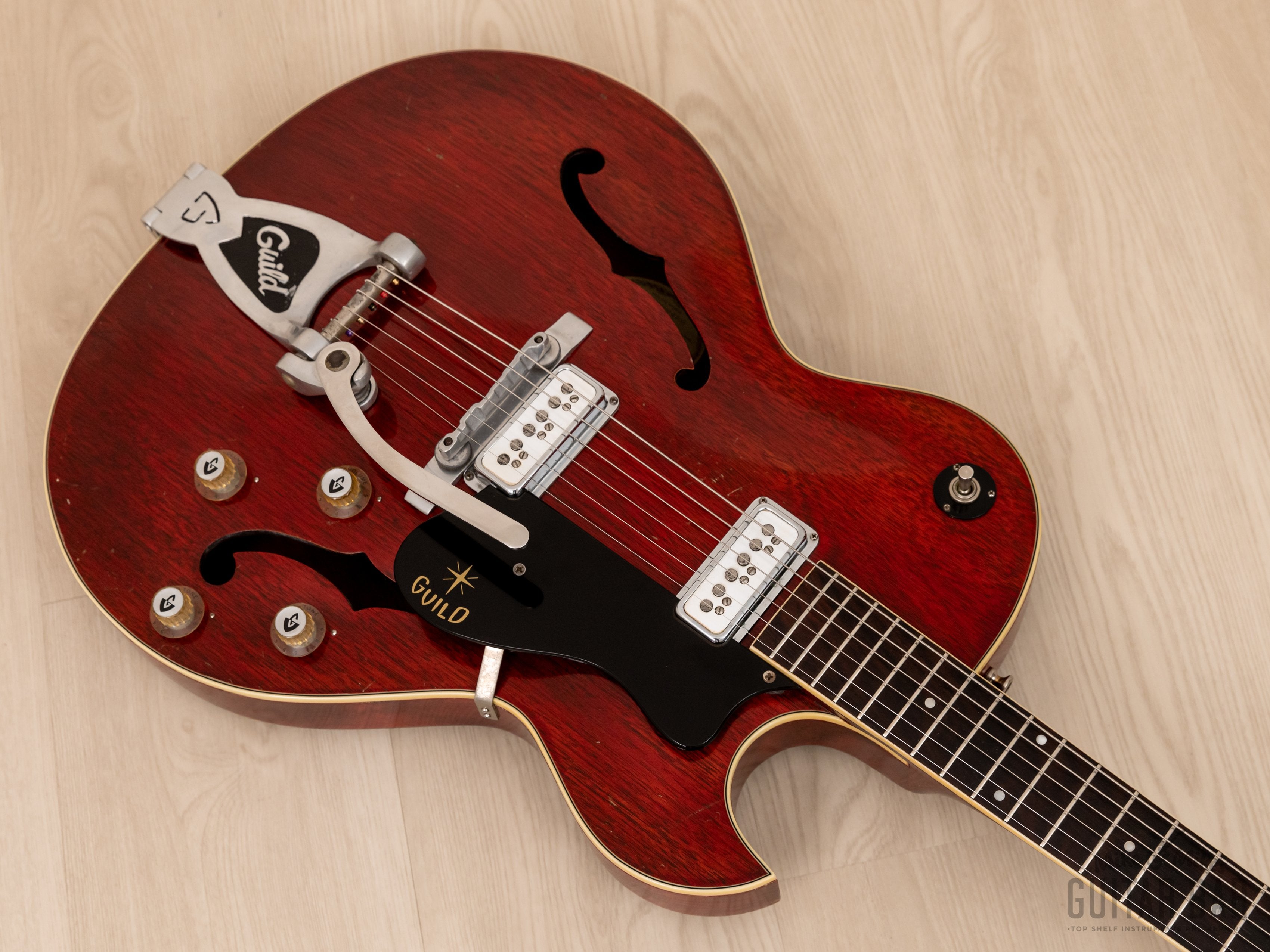 1962 Guild Starfire III Cherry 100% Original w/ DeArmond DynaSonics, Bigsby  & Case