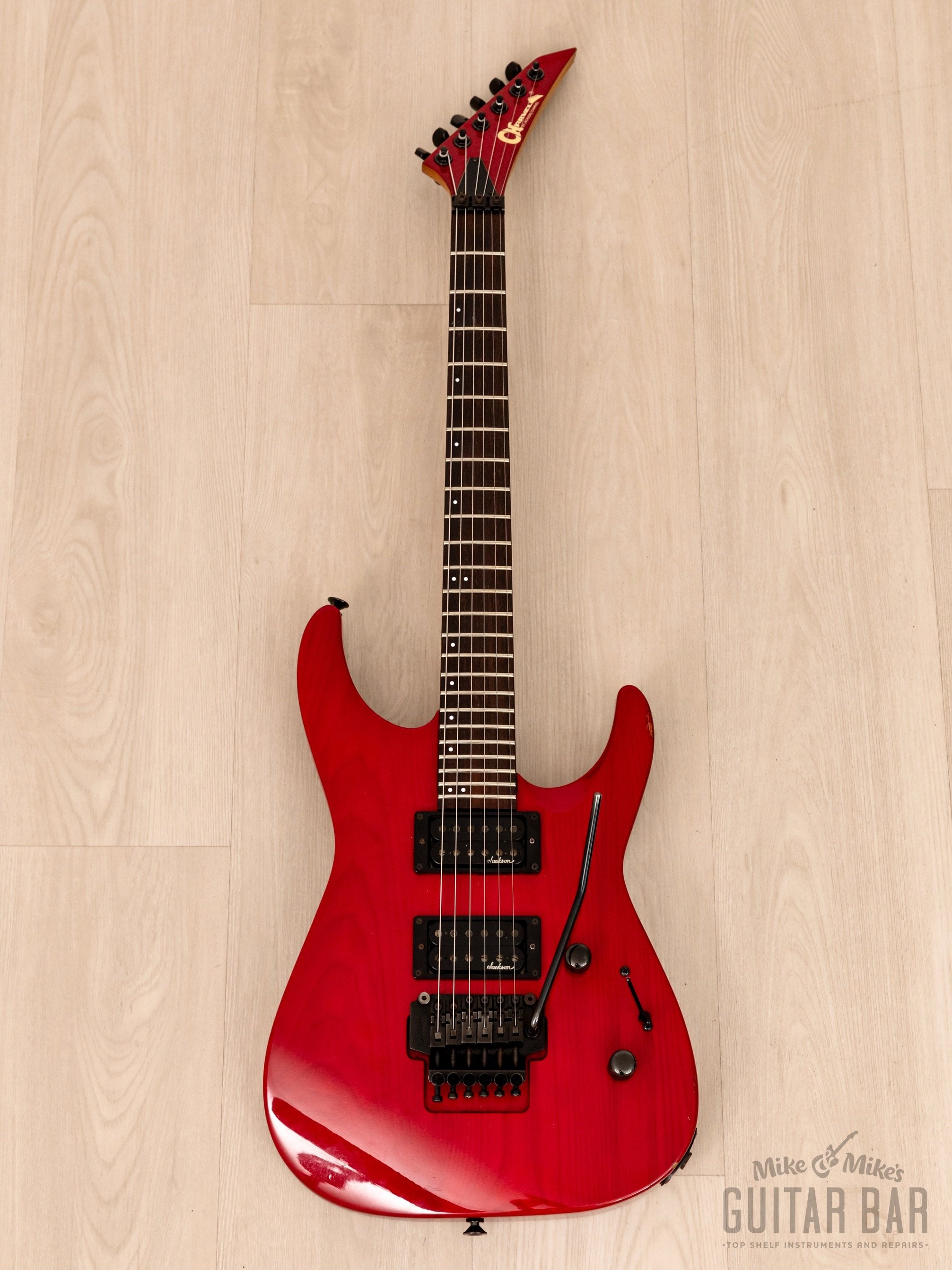1990 Charvel by Jackson Super Dinky SDK-085-HH See Through Red w/ Floyd Rose, Case