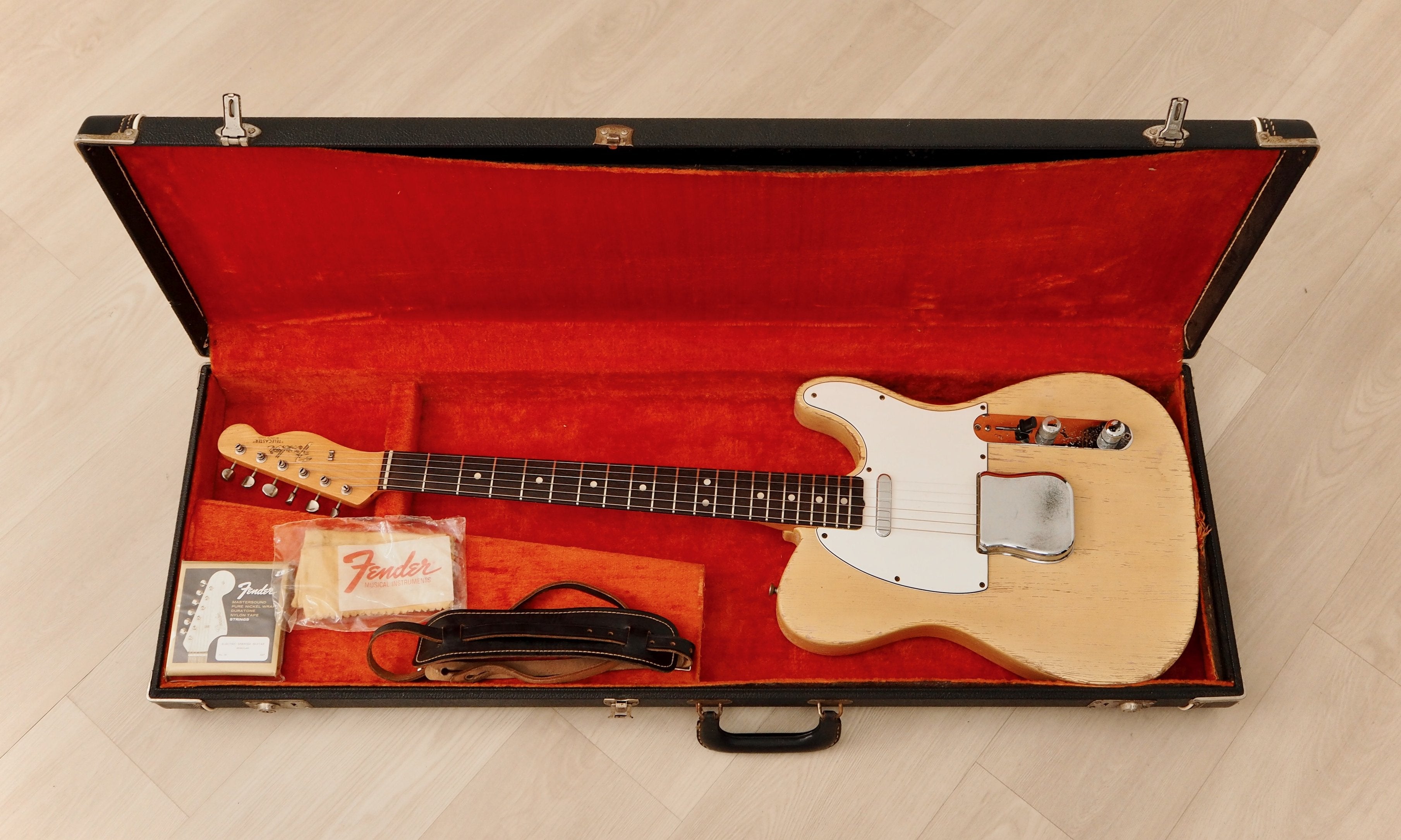 1966 Fender Telecaster Vintage Electric Guitar Olympic White w/ Case, Extras