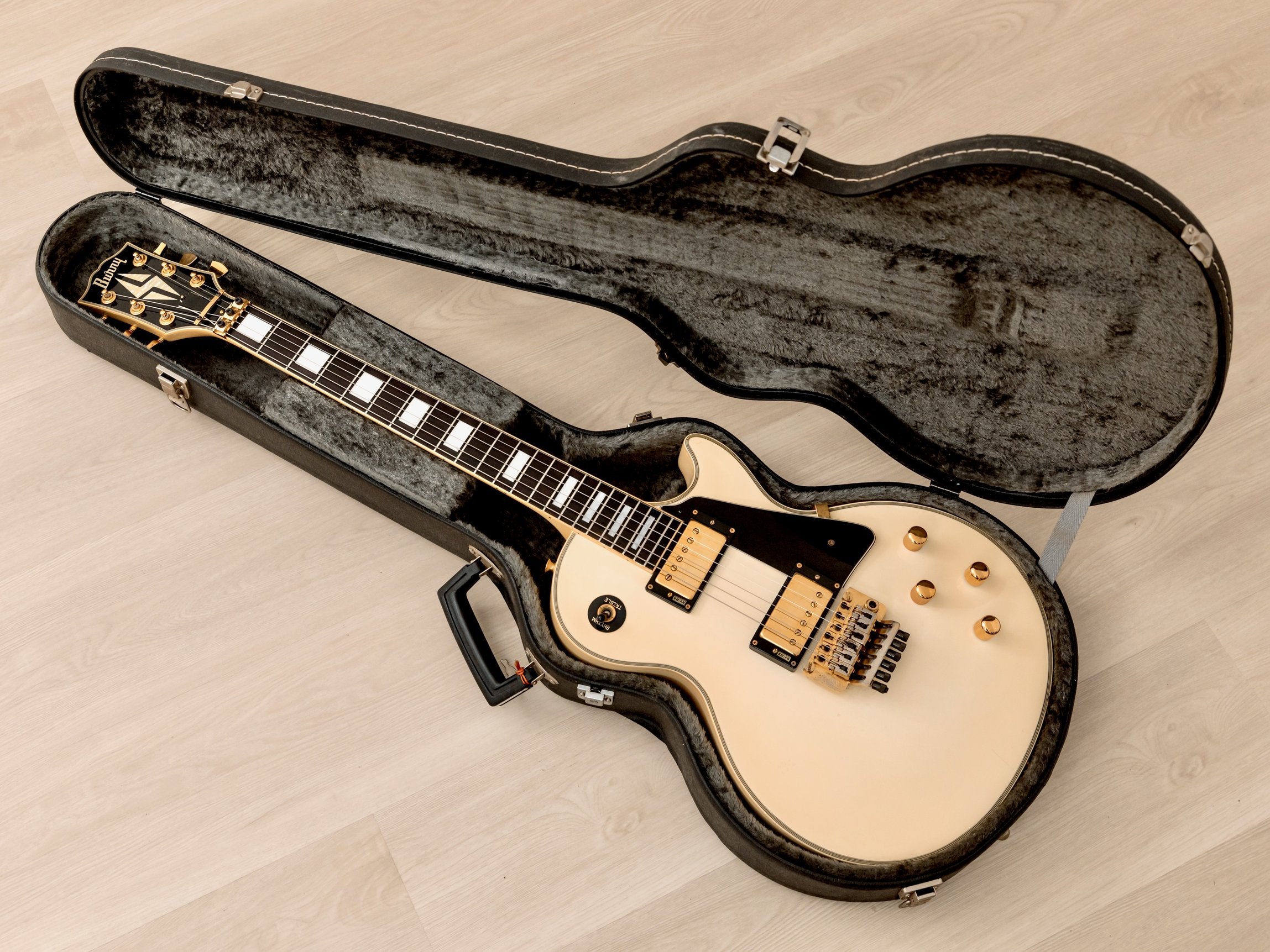 1989 Burny LC-100YS Yasu Signature Vintage Guitar Snow White w/ Tremolo & Case, Japan Fernandes