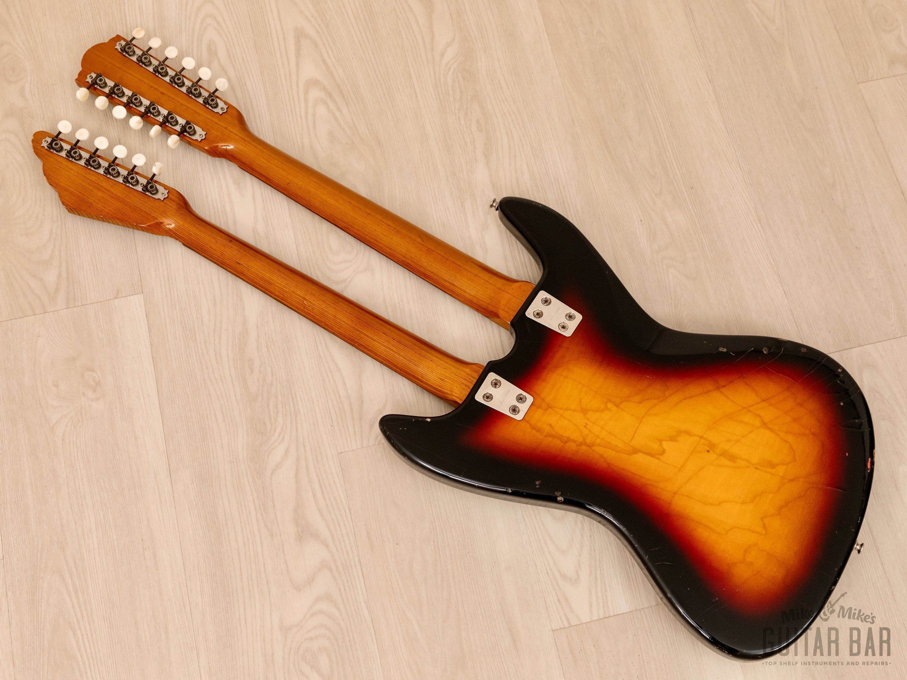 1960s Framus 6/12 Doubleneck Vintage Guitar Sunburst, German-Made