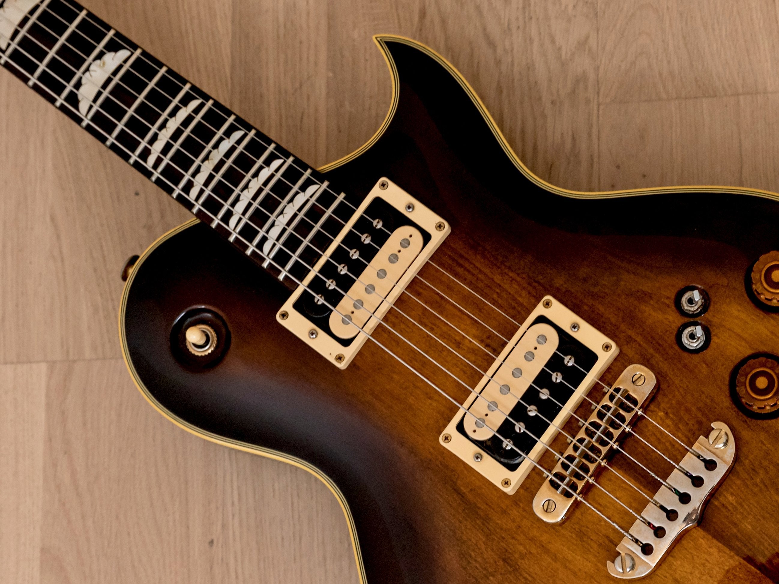 1981 Aria Pro II PE-R80 Vintage Electric Guitar 100% Original Antique Brown Japan Matsumoku w/ Maxon MMK 75