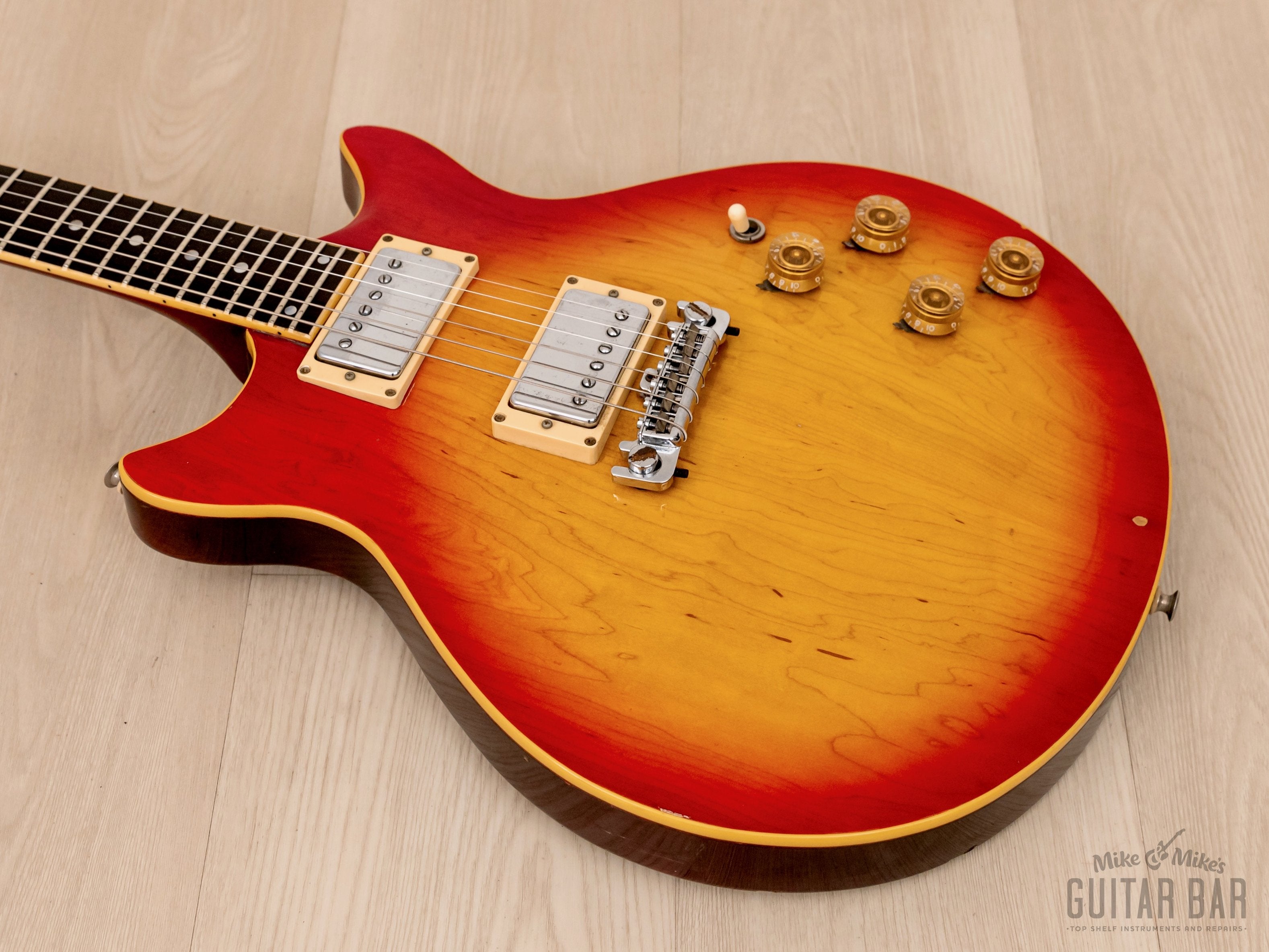 1977 Greco MR800 Mick Ralphs Signature Vintage Double Cutaway Guitar w/ Maxon U-2000 & Case, Japan Fujigen