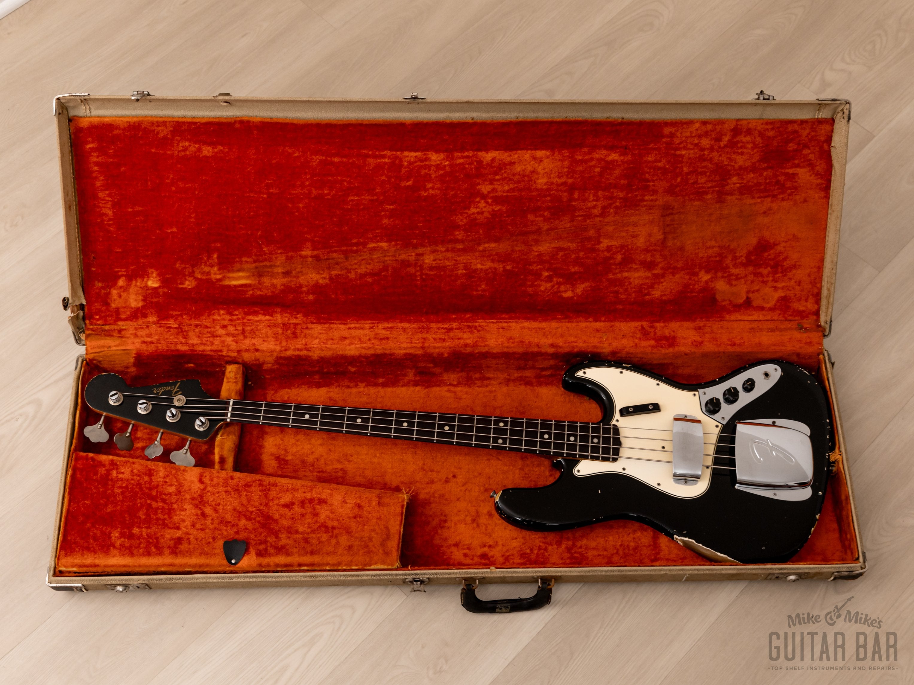 1965 Fender Jazz Bass Vintage Custom Color Black w/ Blonde Case
