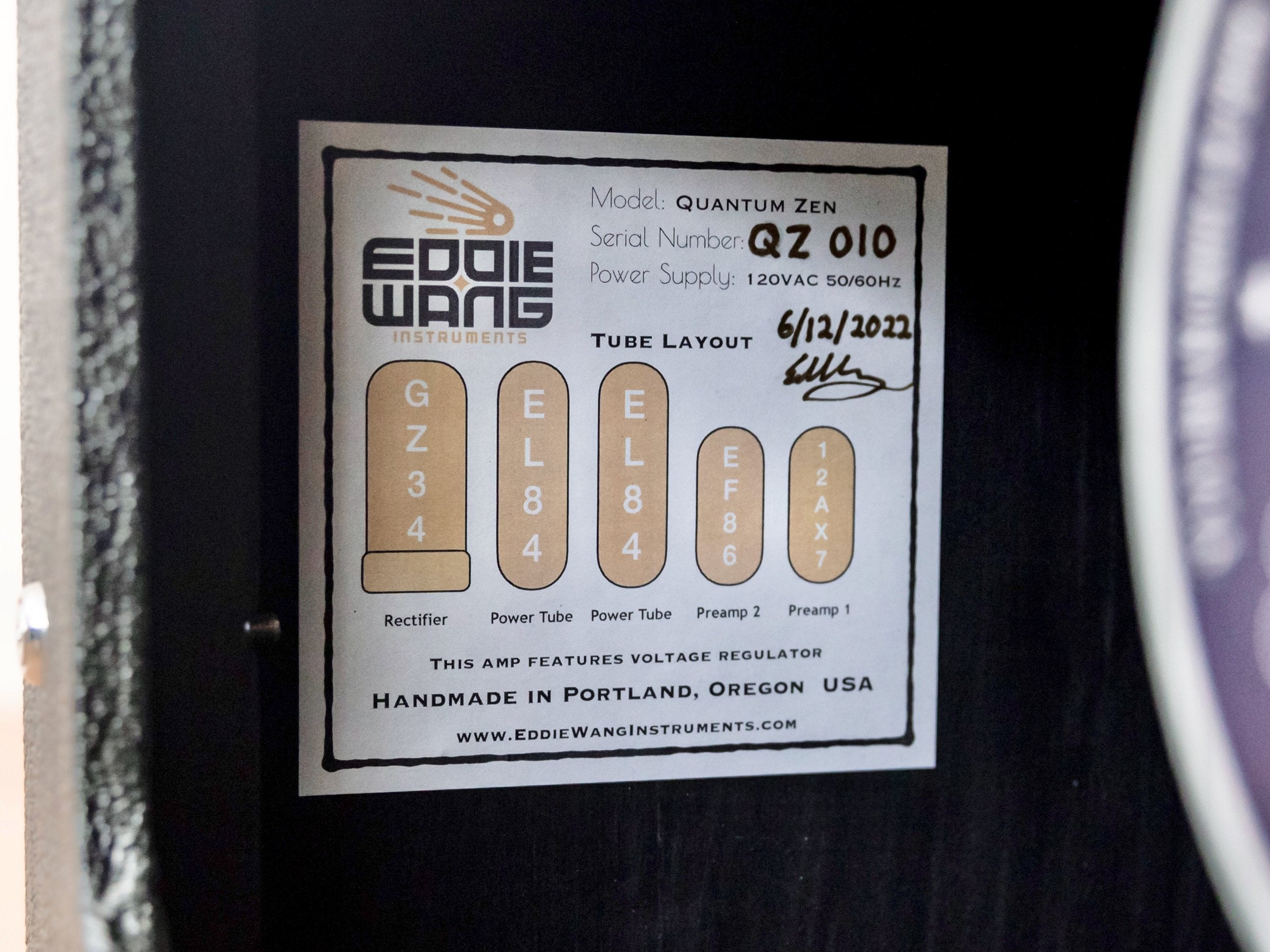 Eddie Wang Instruments Quantum Zen Boutique Tube Amp 1x12, EL84 w/ EF86 Preamp
