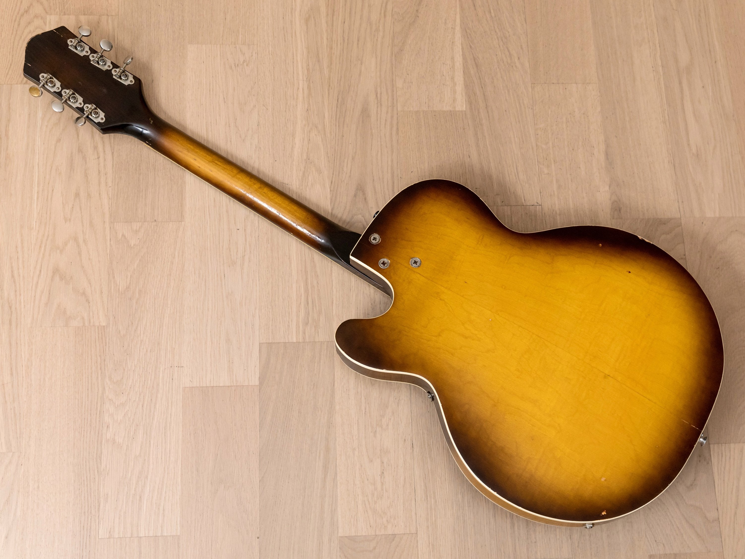 1960 Silvertone 1429 Vintage Hollowbody Electric Guitar 100% Stock, Harmony USA, DeArmond Gold Foils