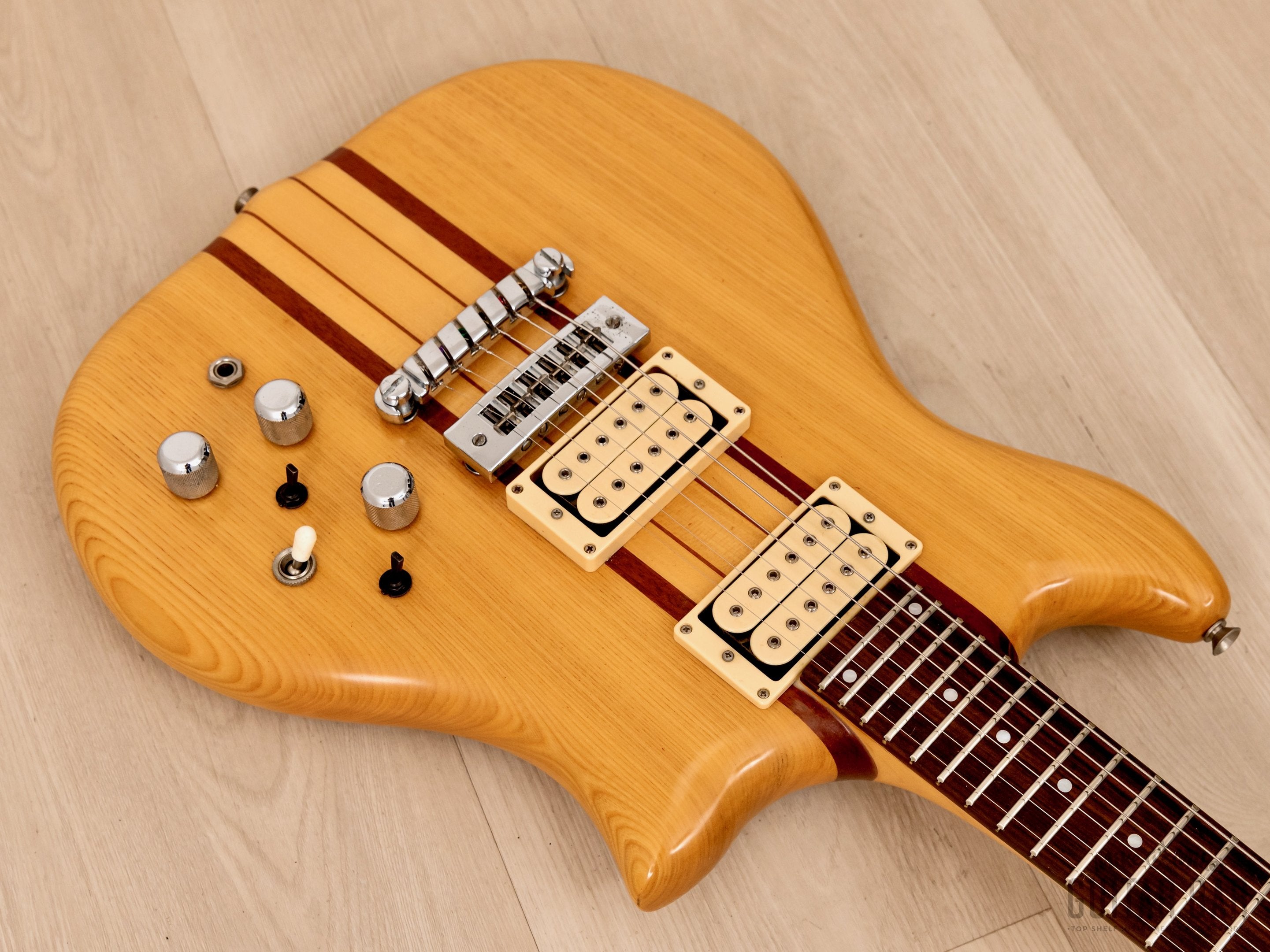 1980s Kawai F-1 Jr Vintage Neck Through Electric Guitar, Stainless Steel 24 Fret w/ Case, Japan