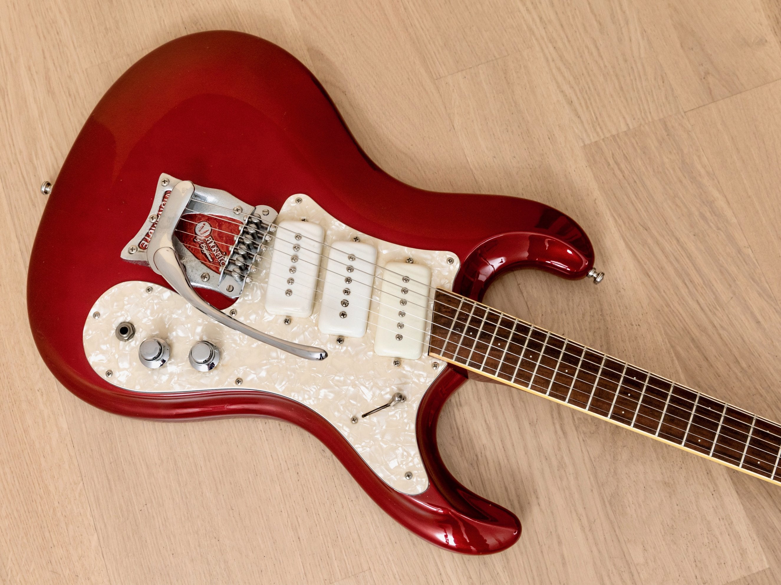 2004 Mosrite Eurorite 3 Pickup Non-Production Ventures-Style Guitar, Candy Apple Red w/ Case, Fillmore