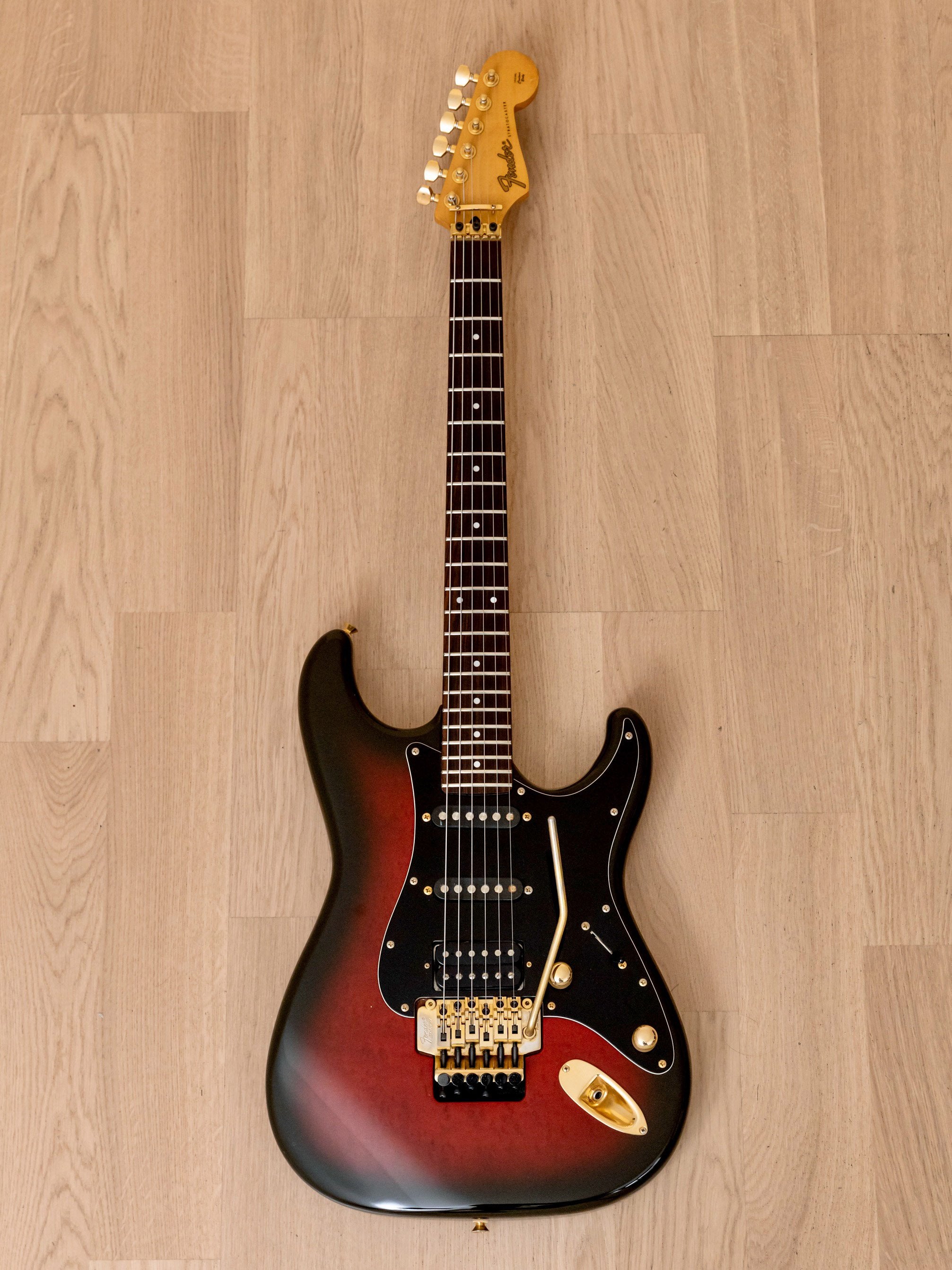 1990 Fender STR-680 Pro-Feel SSH Stratocaster Raspberry Burst w/ Floyd Rose, Japan MIJ Fujigen