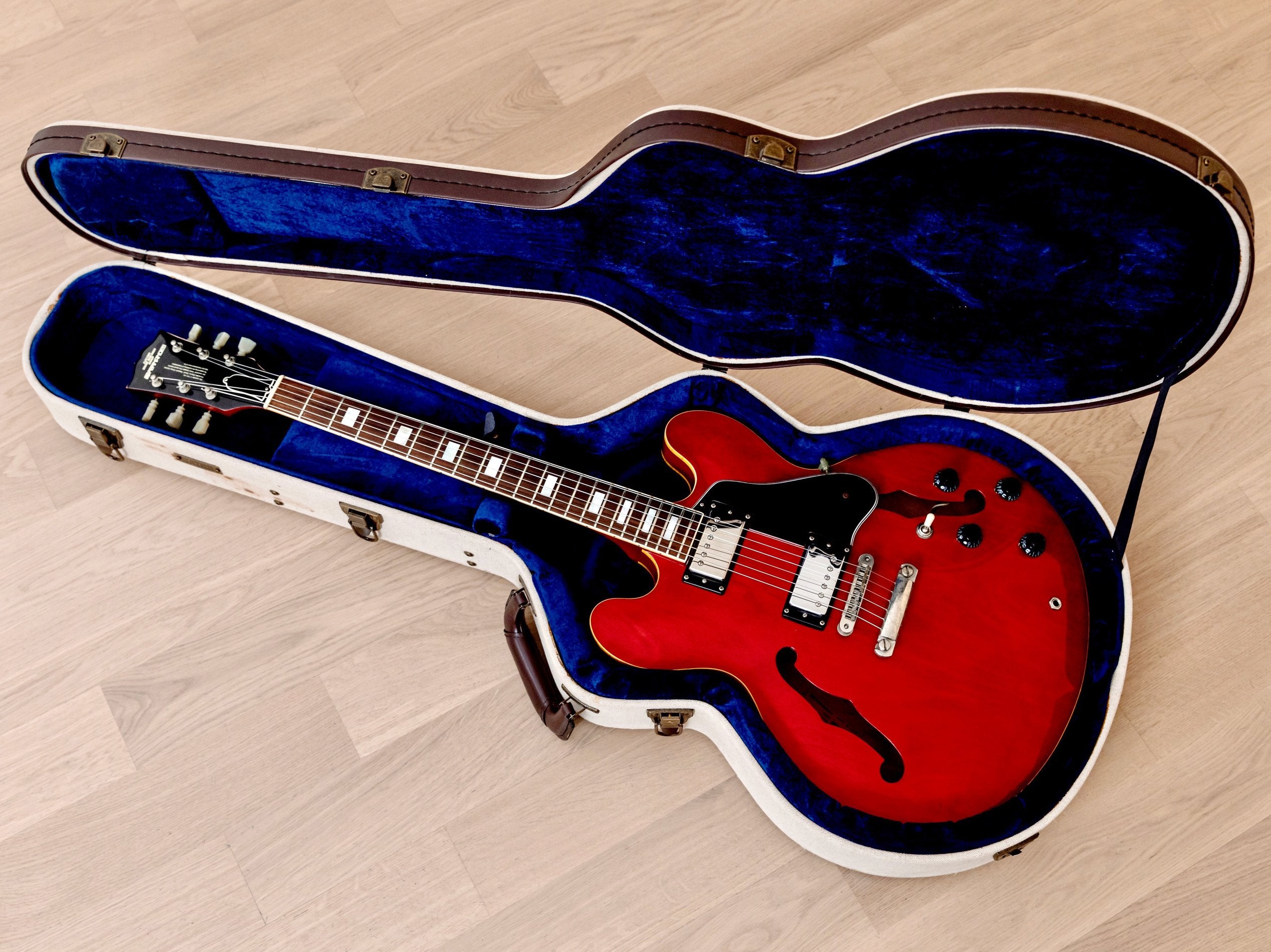 1979 Fernandes FSA-60 Vintage Semi-hollow 335-Style Guitar Cherry w/ Gibson Burstbucker PAFs, Case