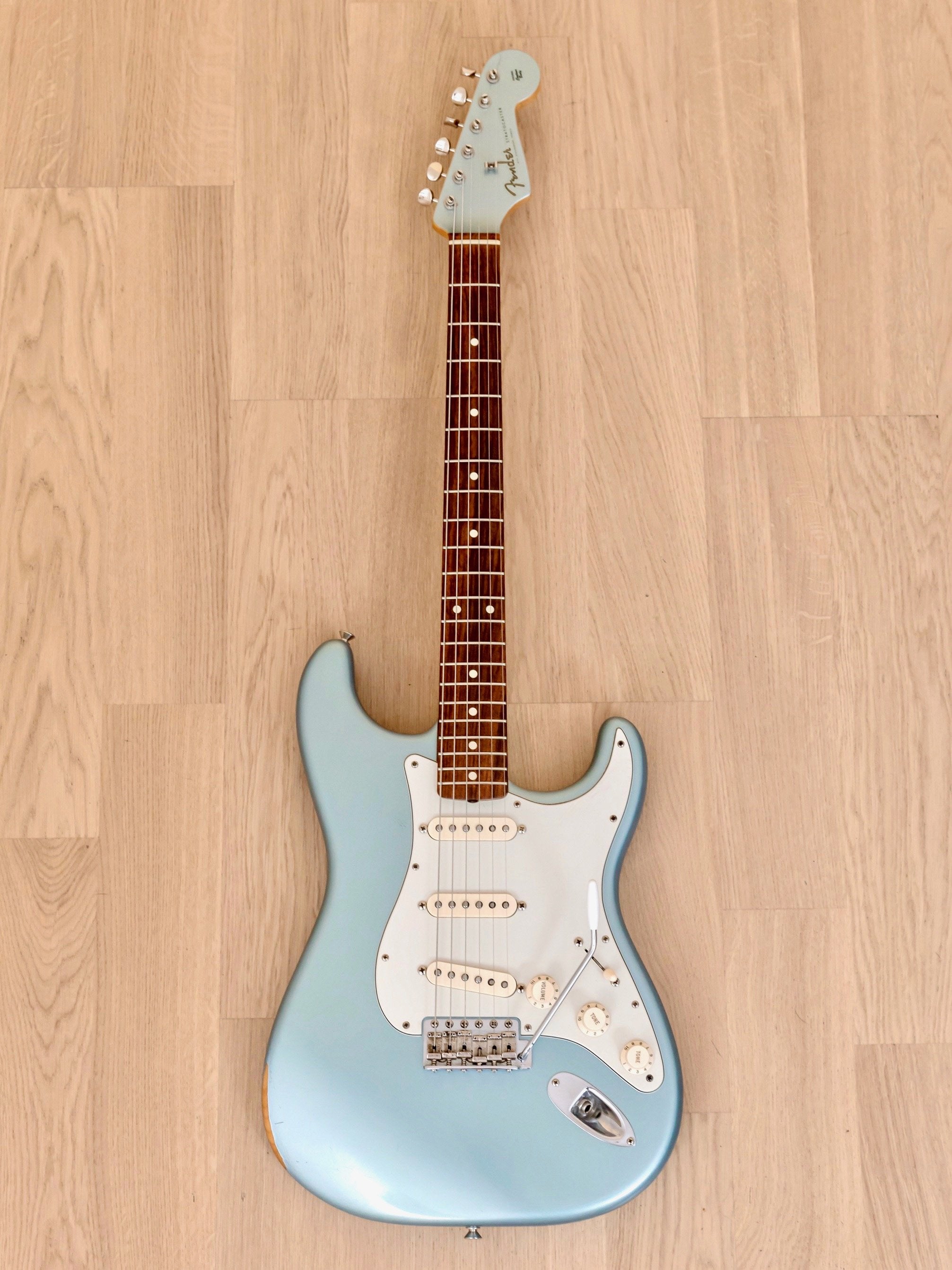 2001 Fender American Vintage '62 Stratocaster Ice Blue w/ Matching Headstock, 1 of 75 Mars Music w/ Case