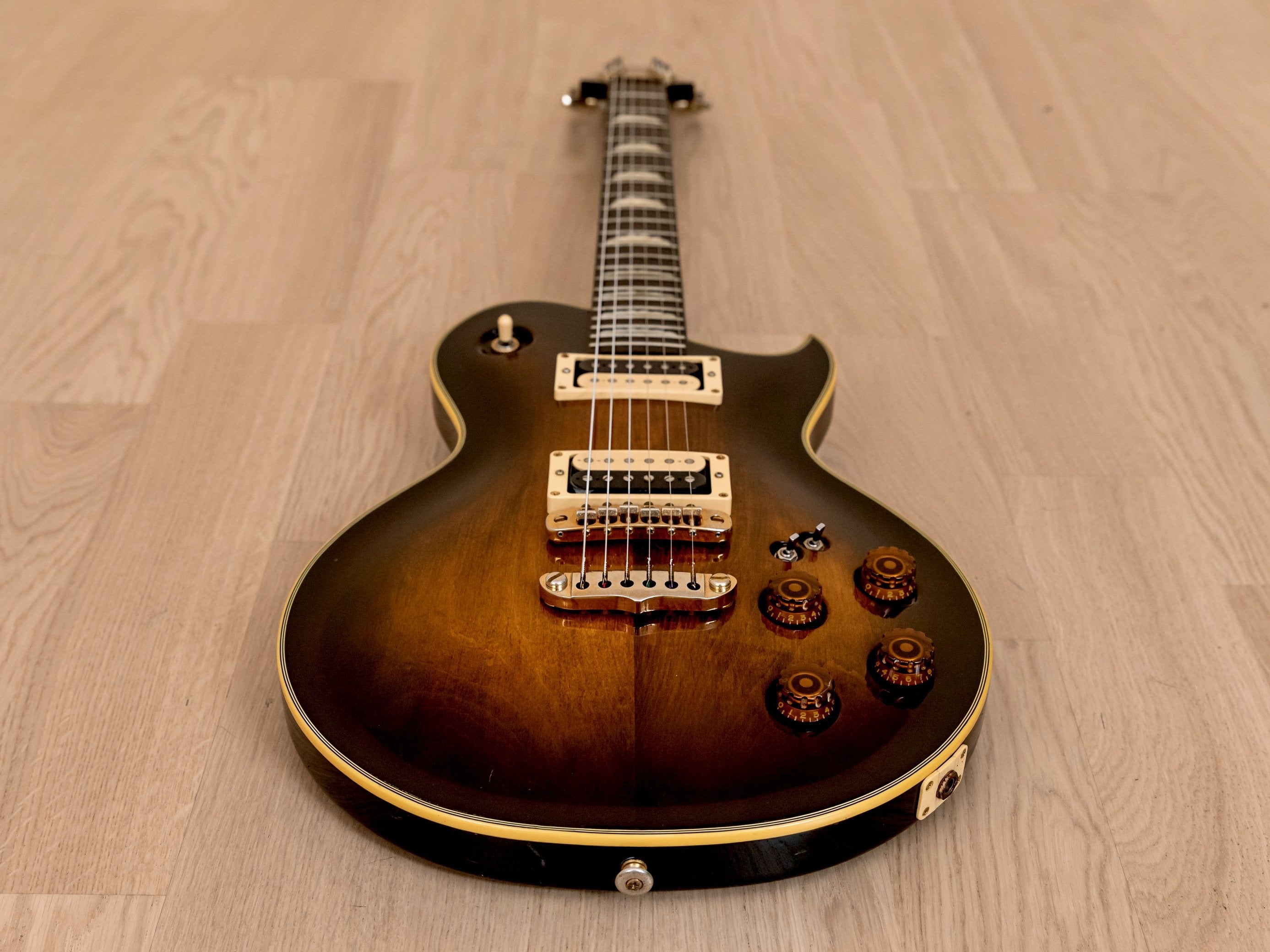 1981 Aria Pro II PE-R80 Vintage Electric Guitar 100% Original Antique Brown Japan Matsumoku w/ Maxon MMK 75