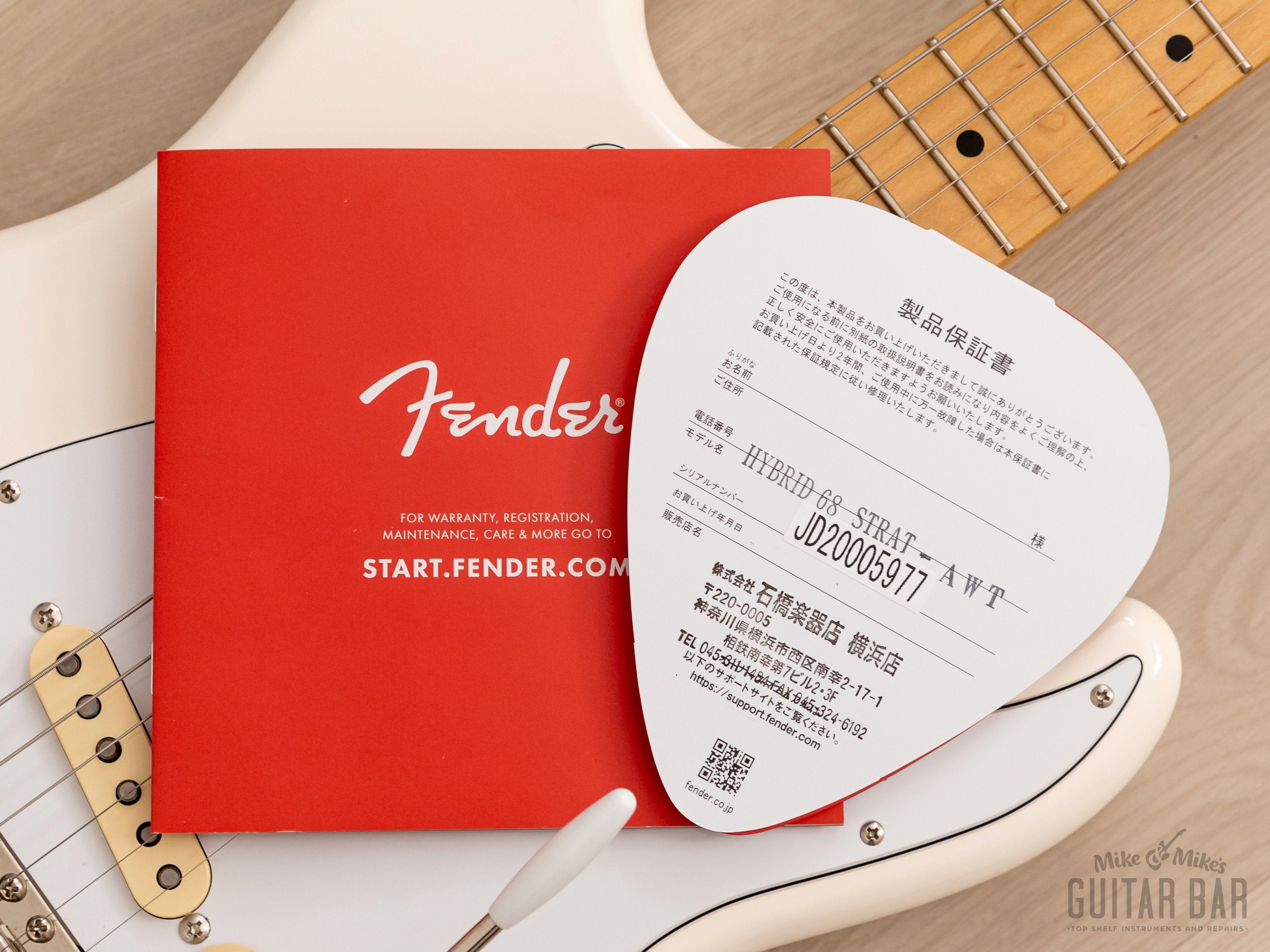 2020 Fender Hybrid 68 Stratocaster Arctic White w/ USA Pure Vintage 57/62 & Hangtags, Japan MIJ