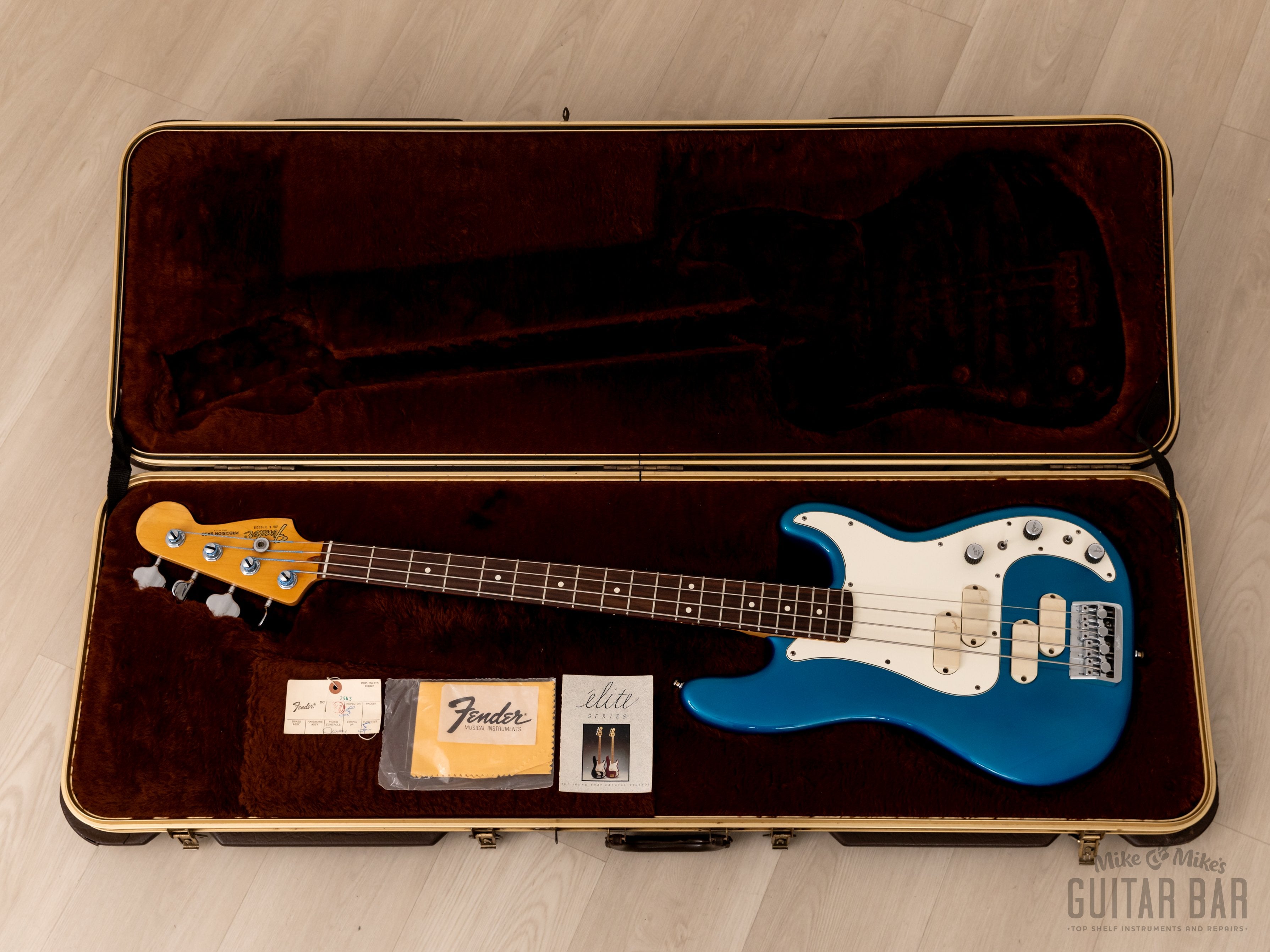 1983 Fender Precision Bass Elite II Vintage Bass Guitar Lake Placid Blue 100% Original w/ Case, Hangtags