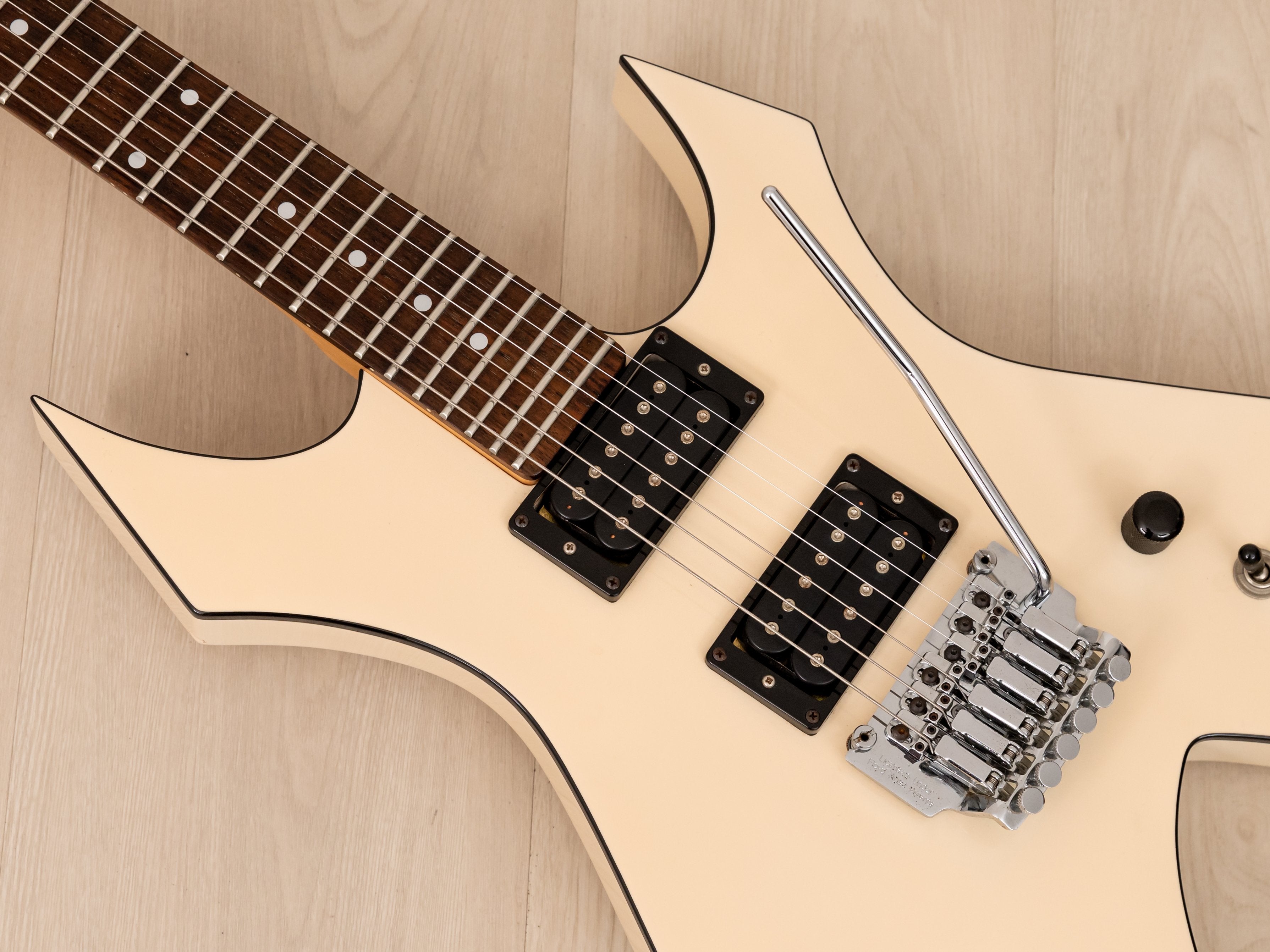 1987 BC Rich Warlock Custom NJ Series Vintage Electric Guitar White w/ Floyd Rose, Japan