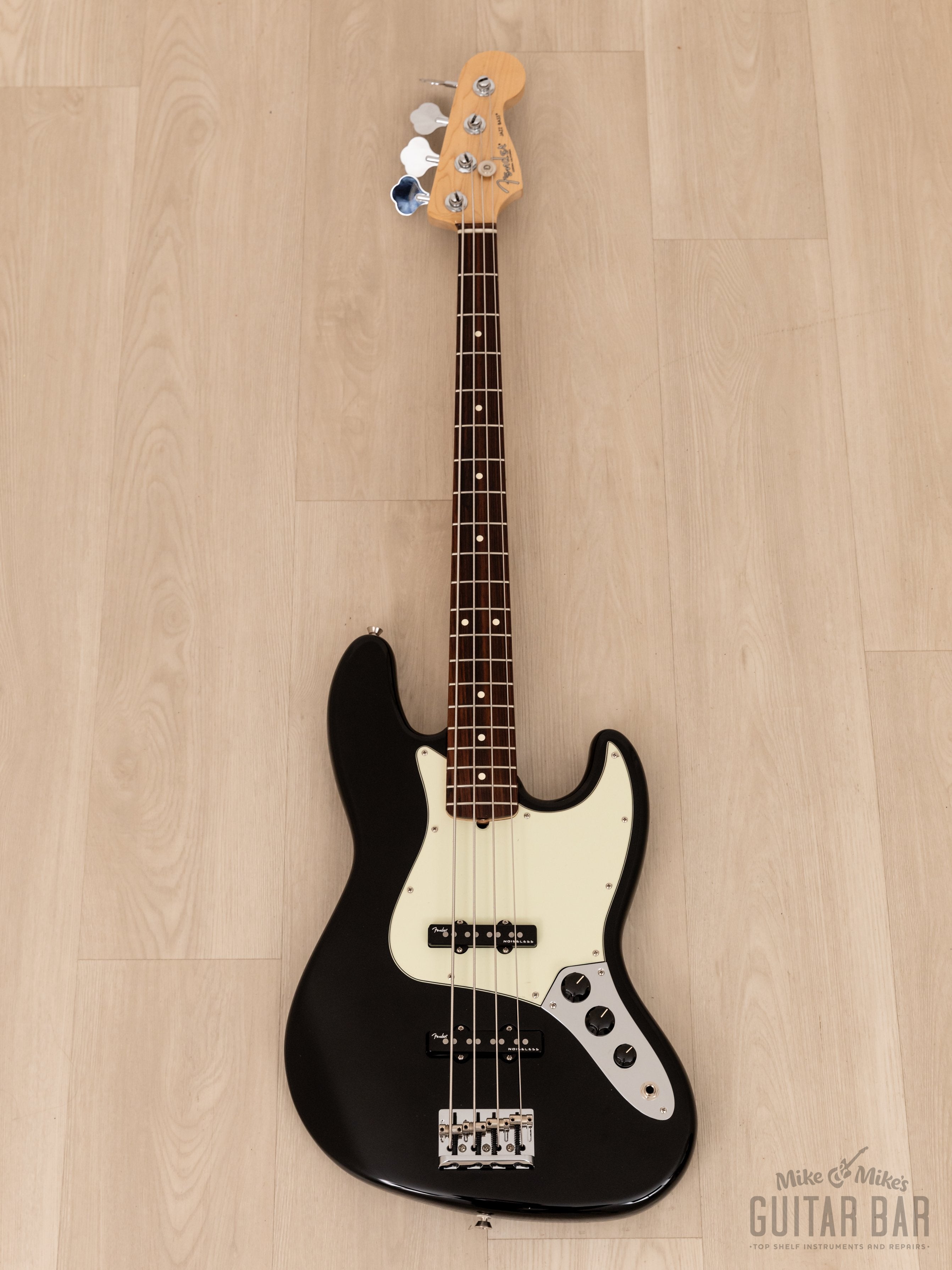 2023 Fender Mod Shop Jazz Bass Black w/ Noiseless Pickups, Case & Hangtags