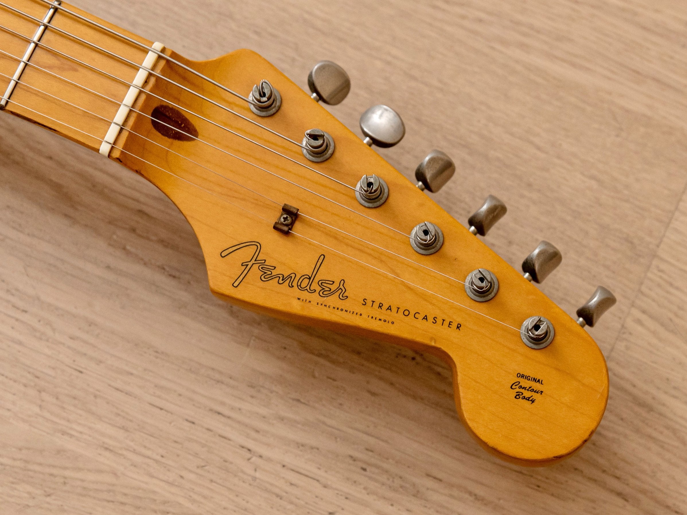 1985 Fender '57 Stratocaster ST57-55 Black w/ USA Pickups, Case & Strap, Japan MIJ Fujigen