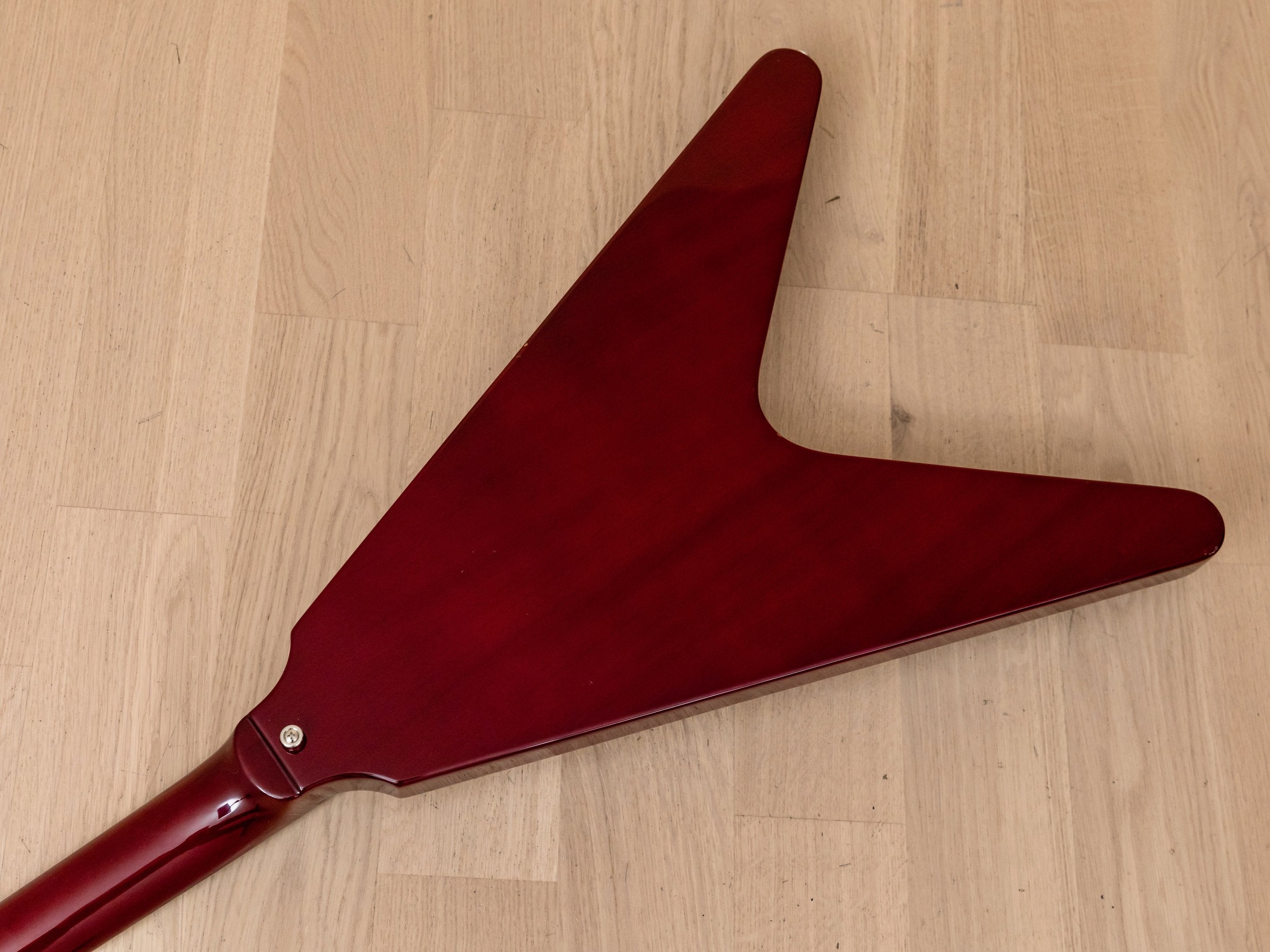 2008 Edwards by ESP E-FV-85D Flying V 67-Style Electric Guitar Cherry w/ USA Duncans, Japan