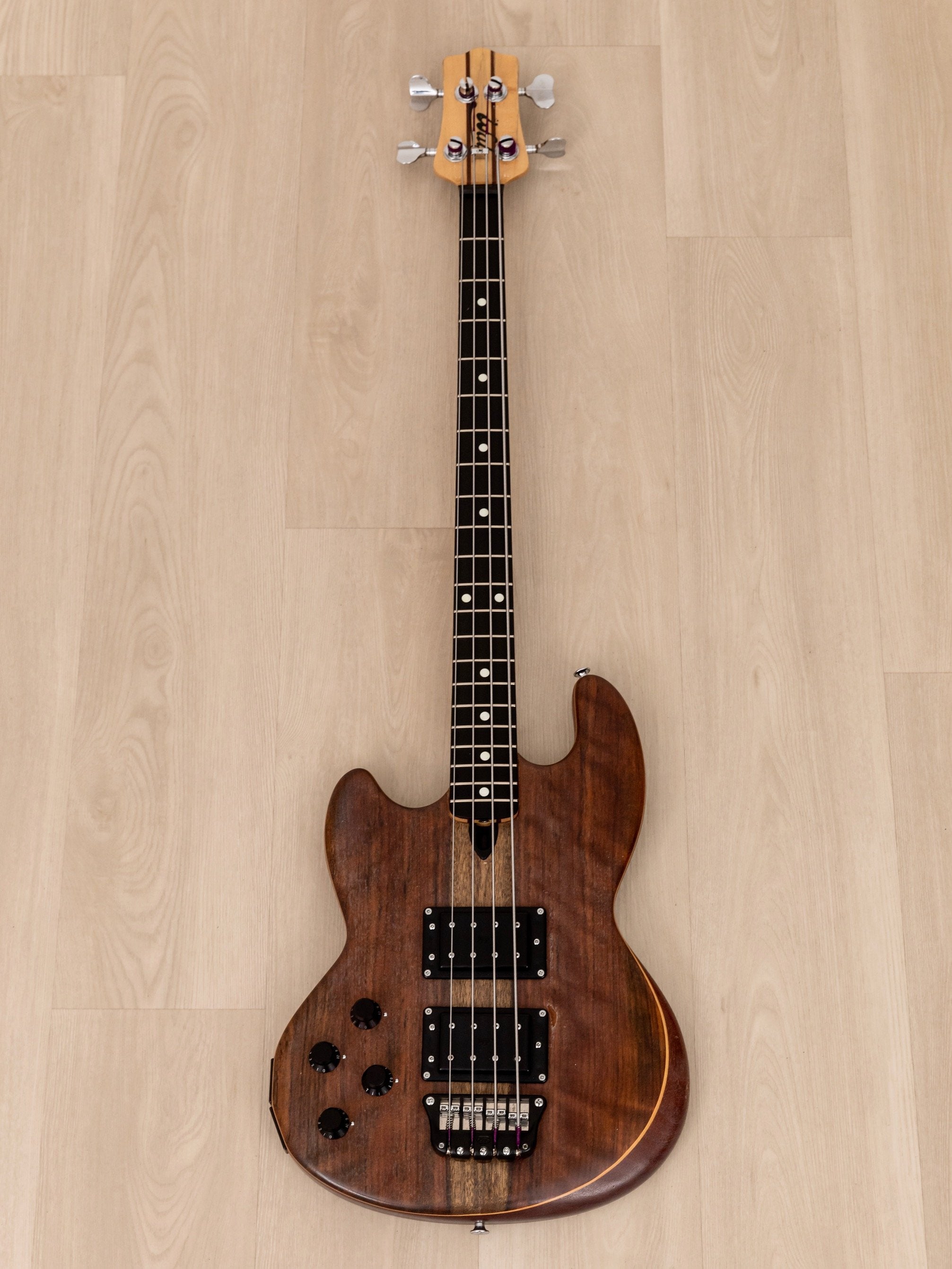 1982 Electric Wood Limited Wal Mk1 Pro Left-Handed Vintage Bass w/ Case, Paperwork