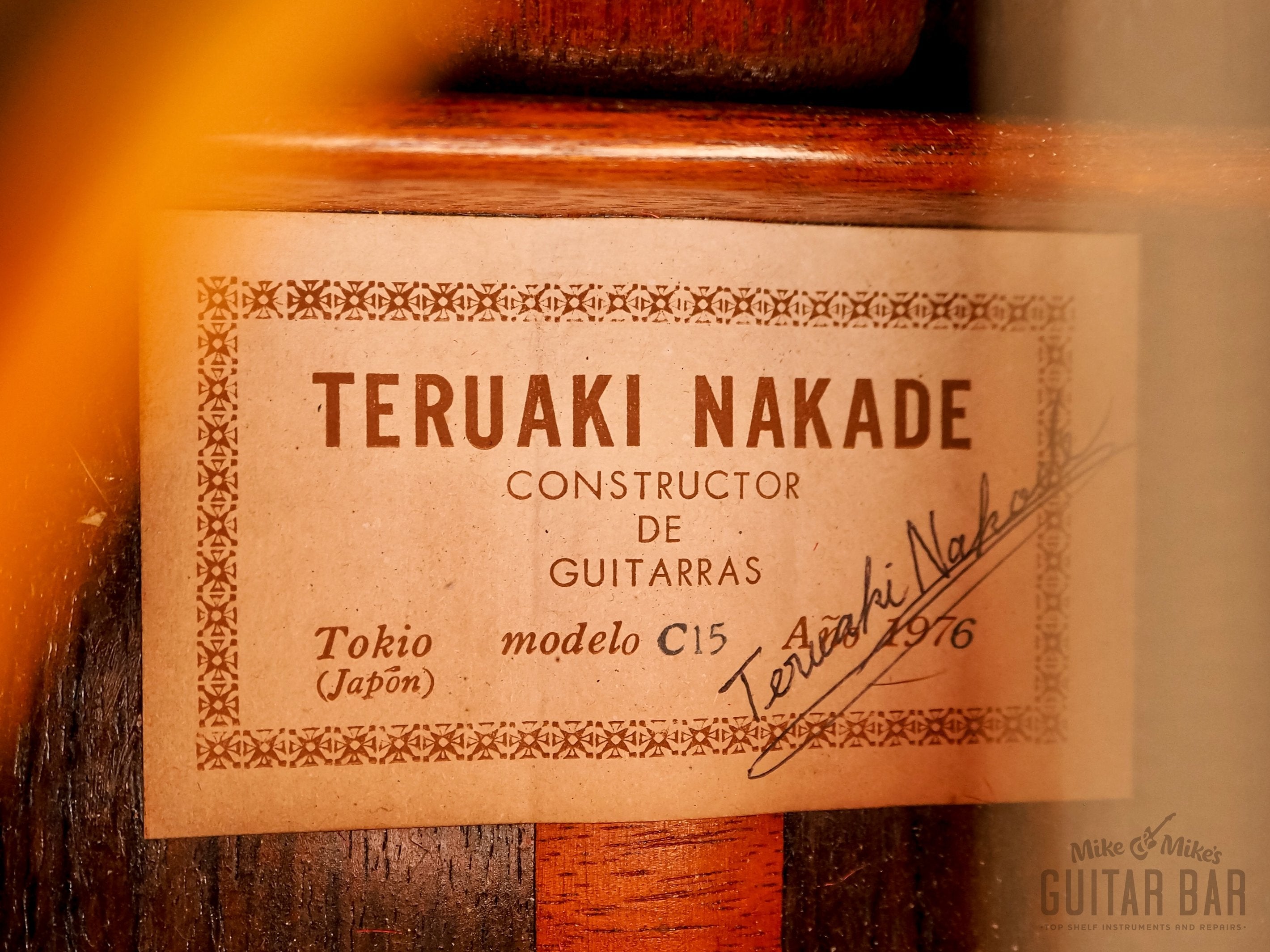 1976 Teruaki Nakade Model C15 Vintage Classical Guitar, Spruce & Brazilian Rosewood w/ Case