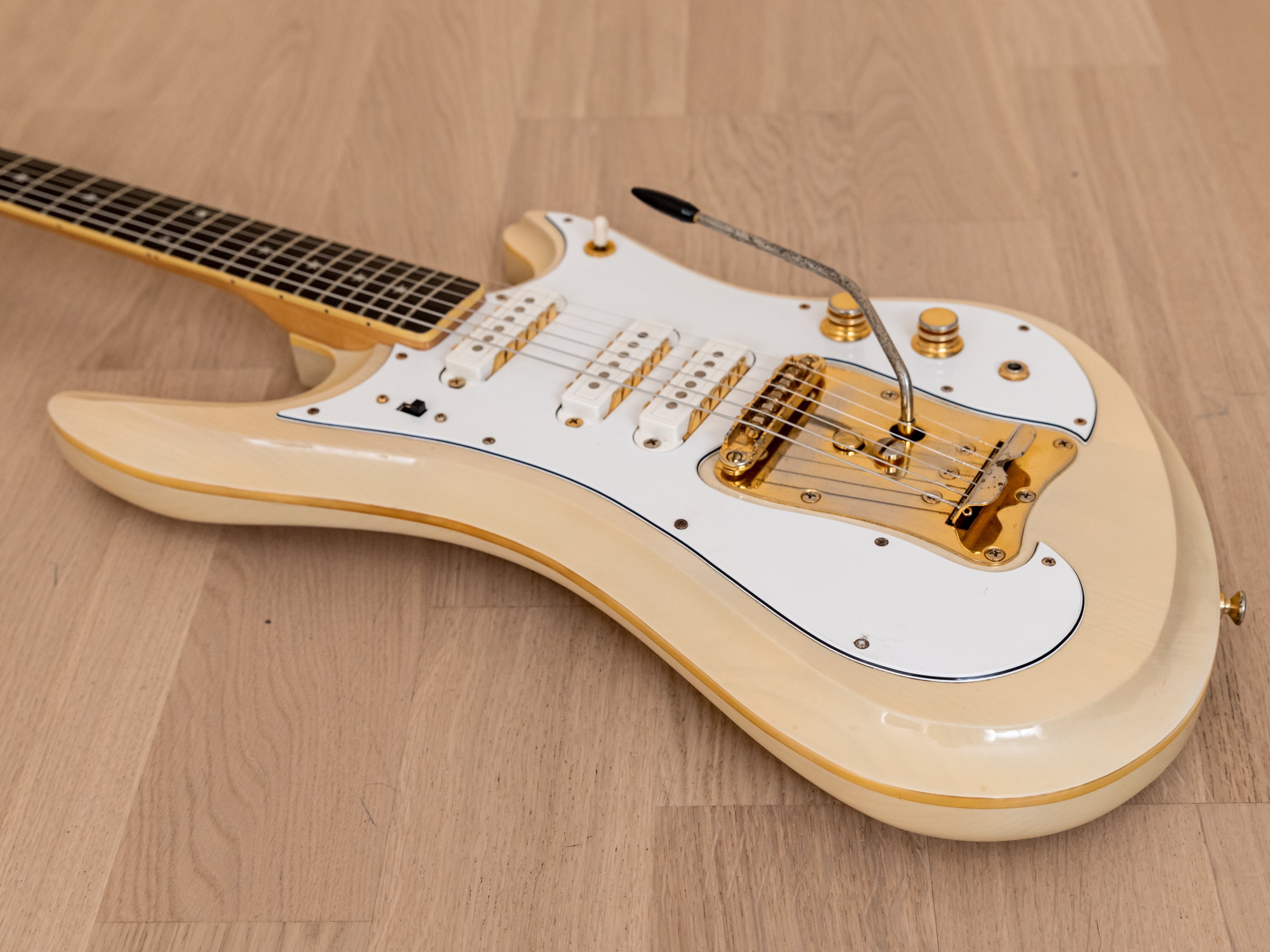 1970s Guyatone Sharp 5 LG-350T Custom Vintage Electric Guitar Blonde w/ Case, Japan