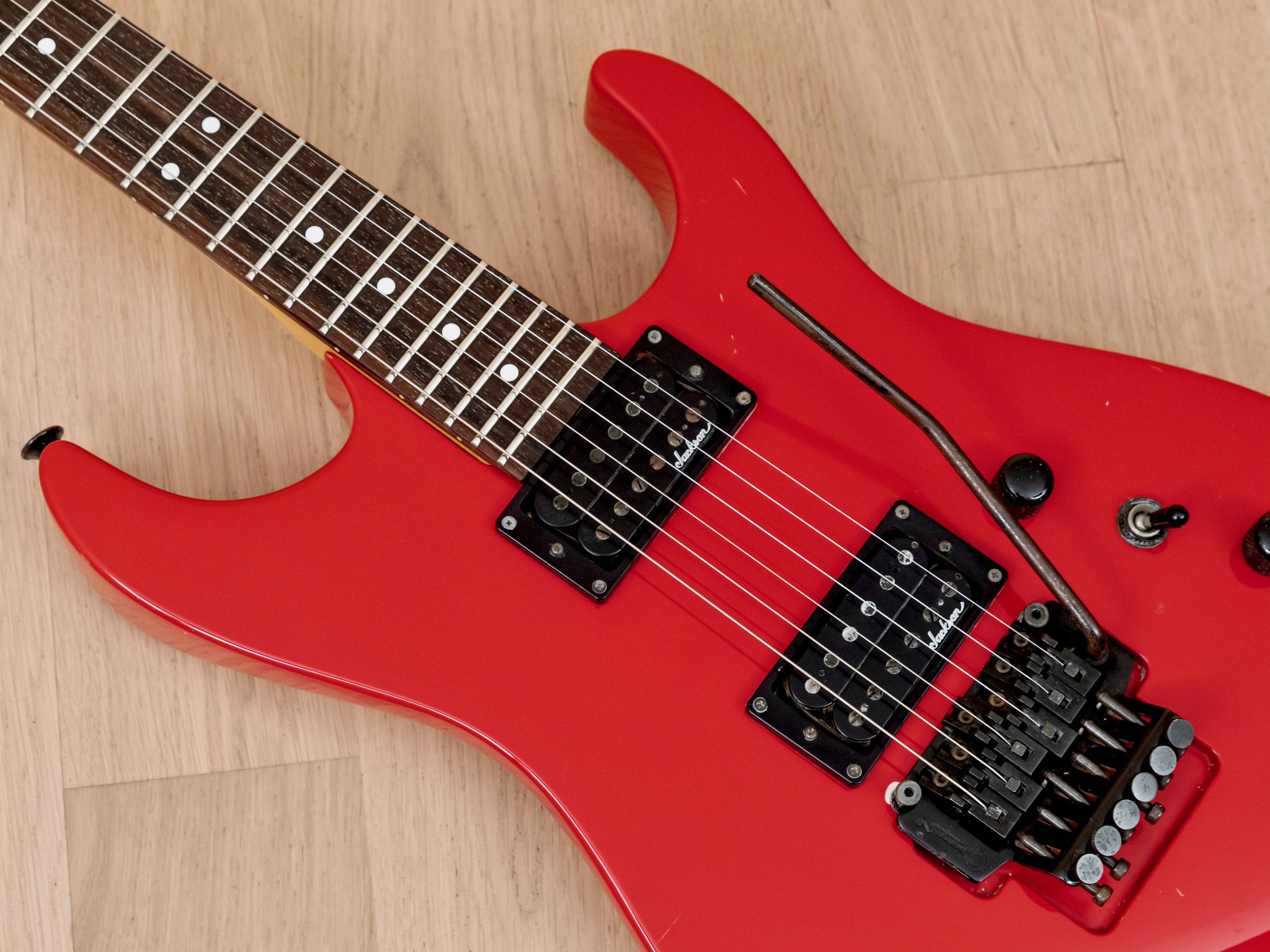 1990 Charvel by Jackson DK-065-HH Vintage Electric Guitar Ferrari Red w/ Floyd Rose, Japan