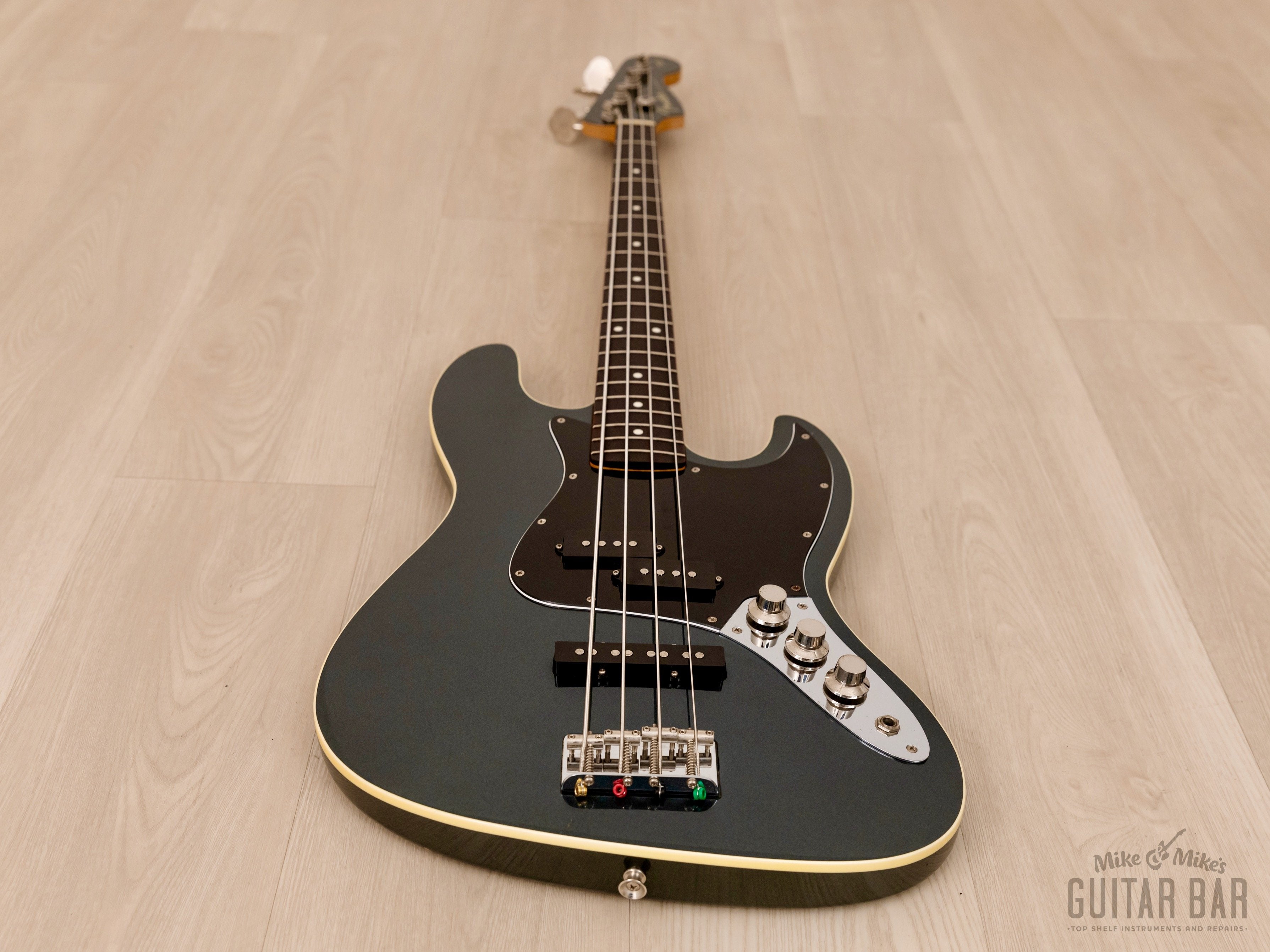 2008 Fender Aerodyne Jazz Bass PJ Electric Bass Guitar Gunmetal Blue, Japan CIJ