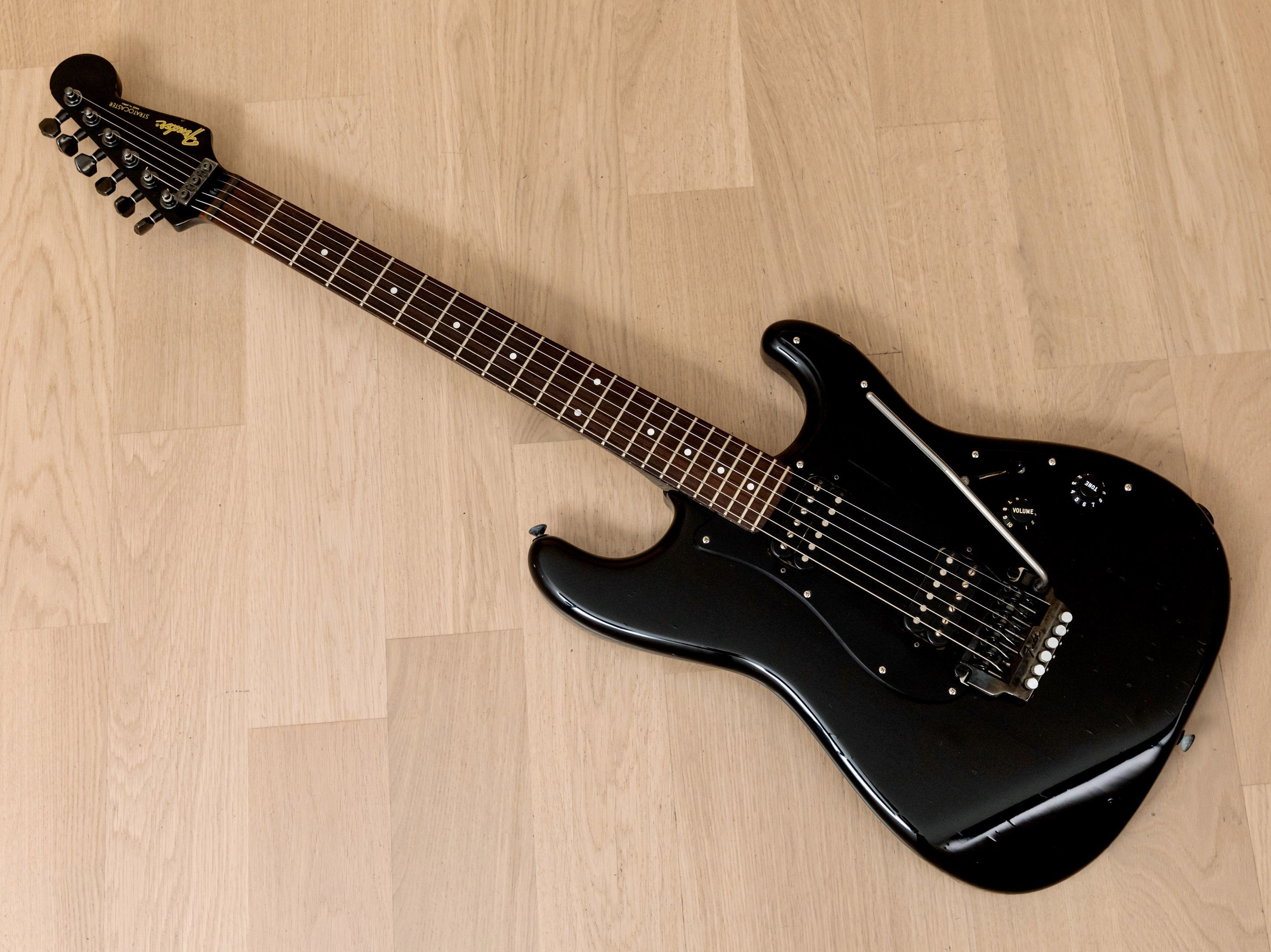 1986 Fender Boxer Series HH Stratocaster ST-555 Black, Japan MIJ Fujgen