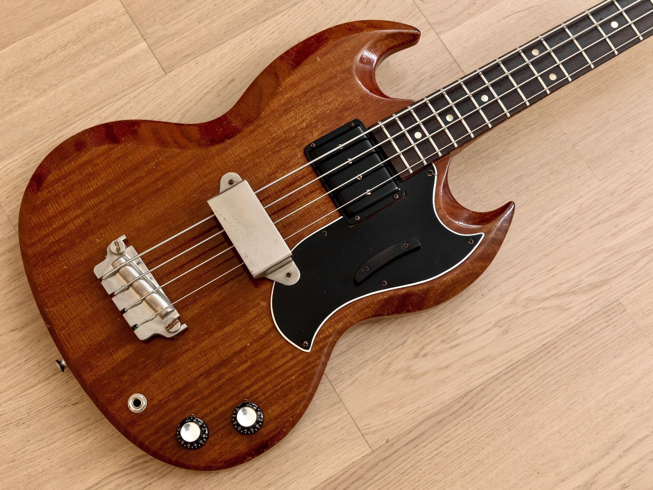 1963 Gibson EB-0 Vintage Short Scale SG Bass Cherry w/ Mudbucker, Case