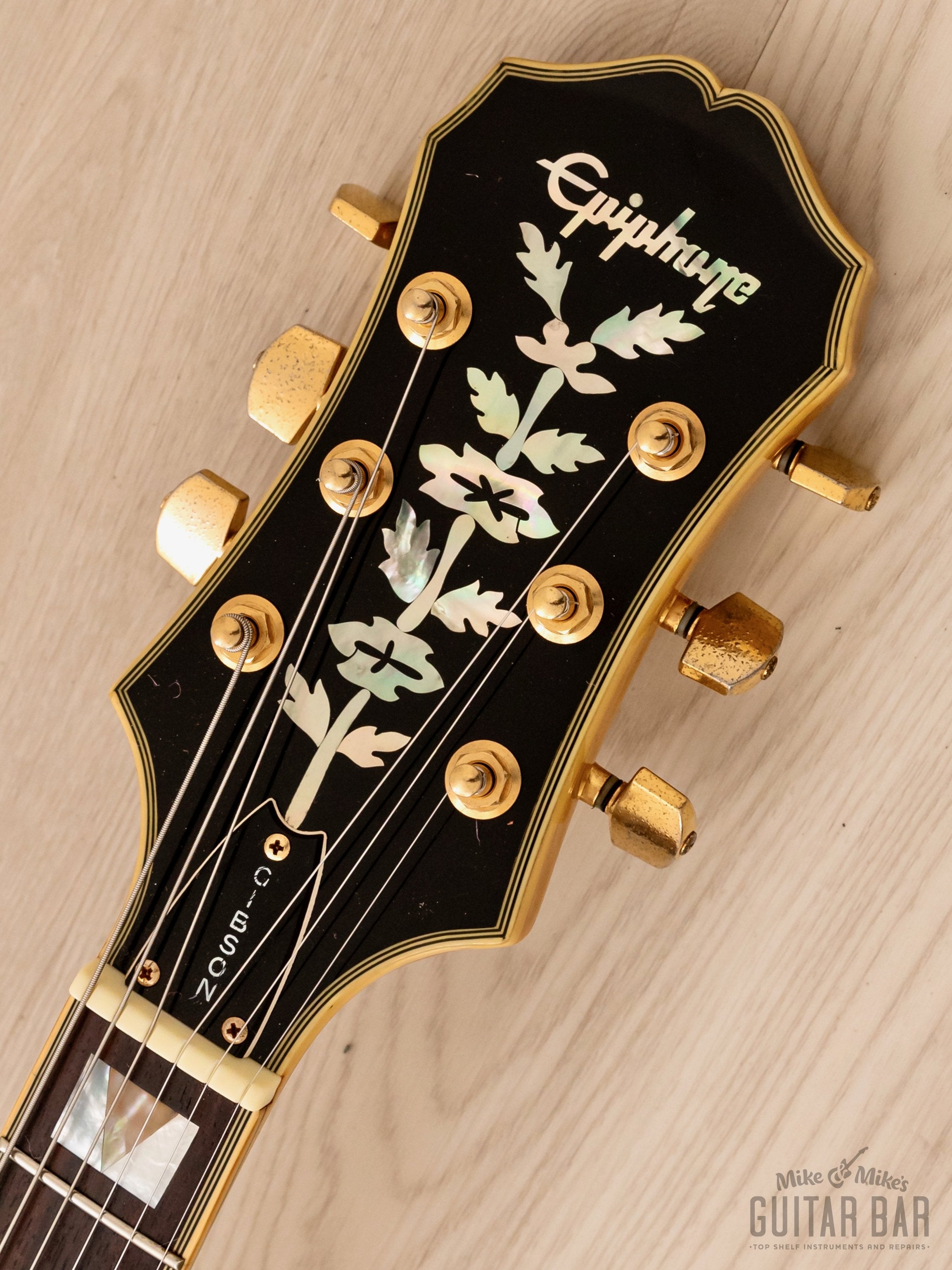 1995 Epiphone Sheraton Semi-Hollow Guitar Natural, Near-Mint w/ Case