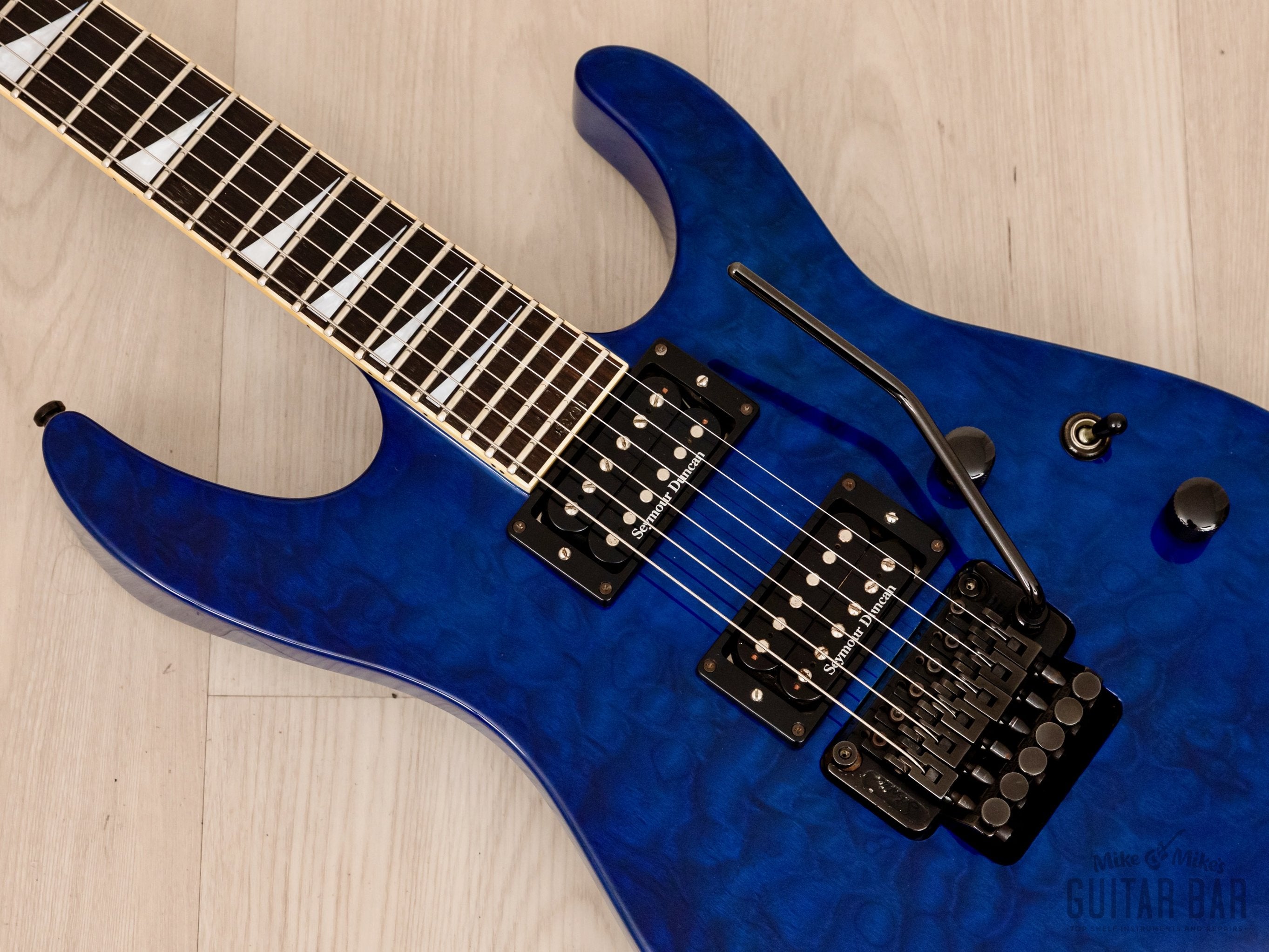 2003 Jackson Stars Soloist SL-J2 Quilt Top Trans Blue w/ Case & Seymour  Duncan SH-4 JB, Japan