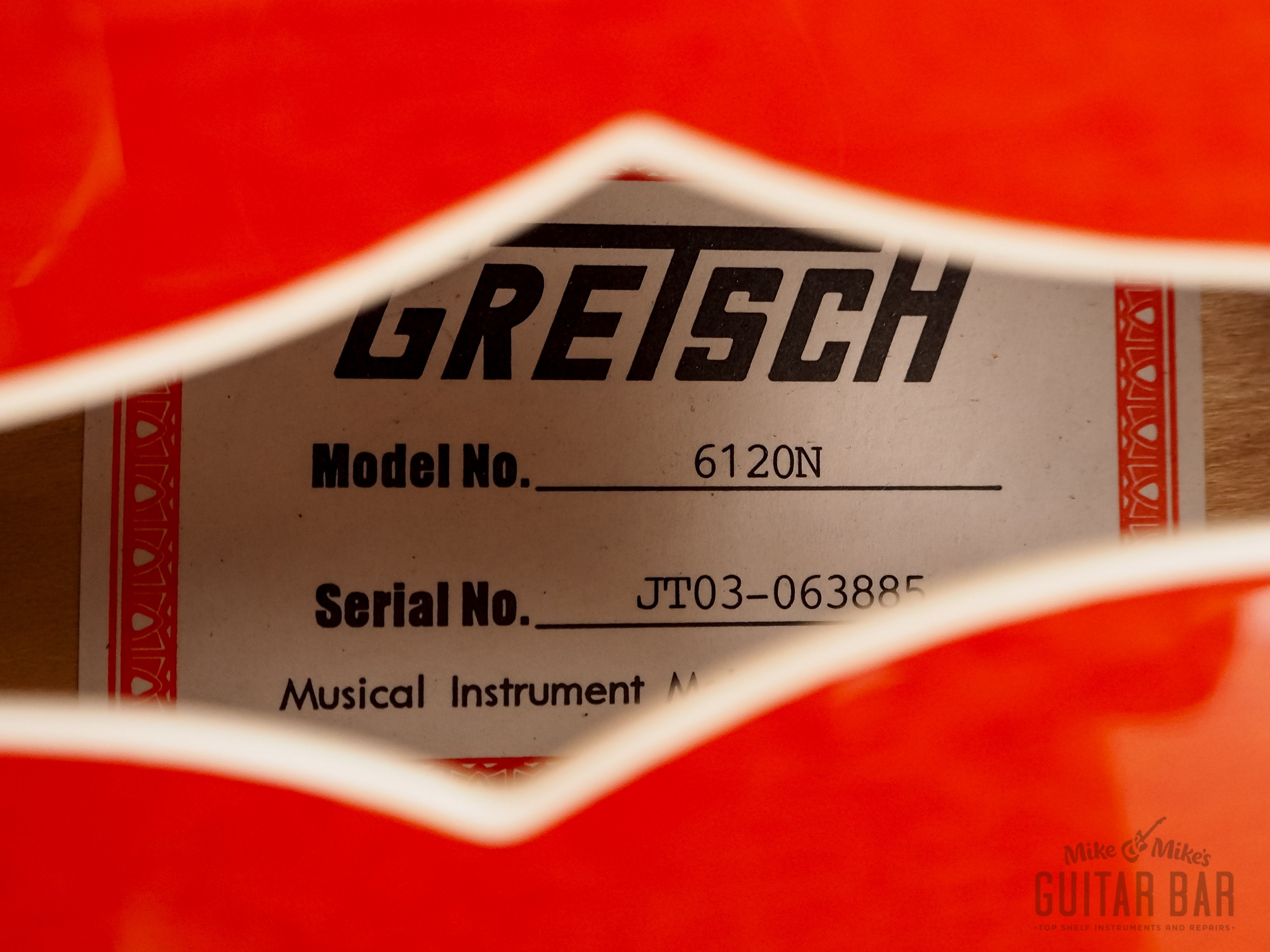 2003 Gretsch 6120N New Nashville Semi-Hollow Western Orange w/ Case