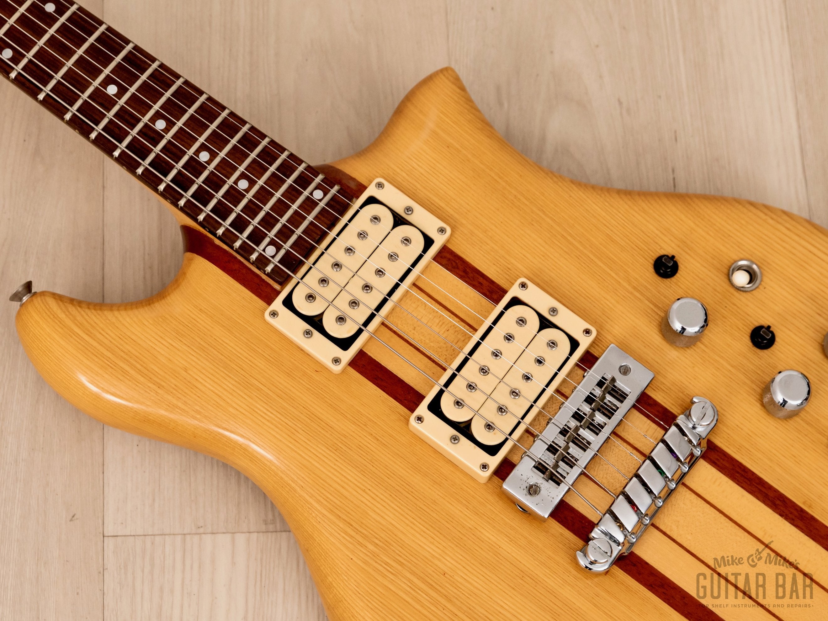 1980s Kawai F-1 Jr Vintage Neck Through Electric Guitar, Stainless Steel 24 Fret w/ Case, Japan