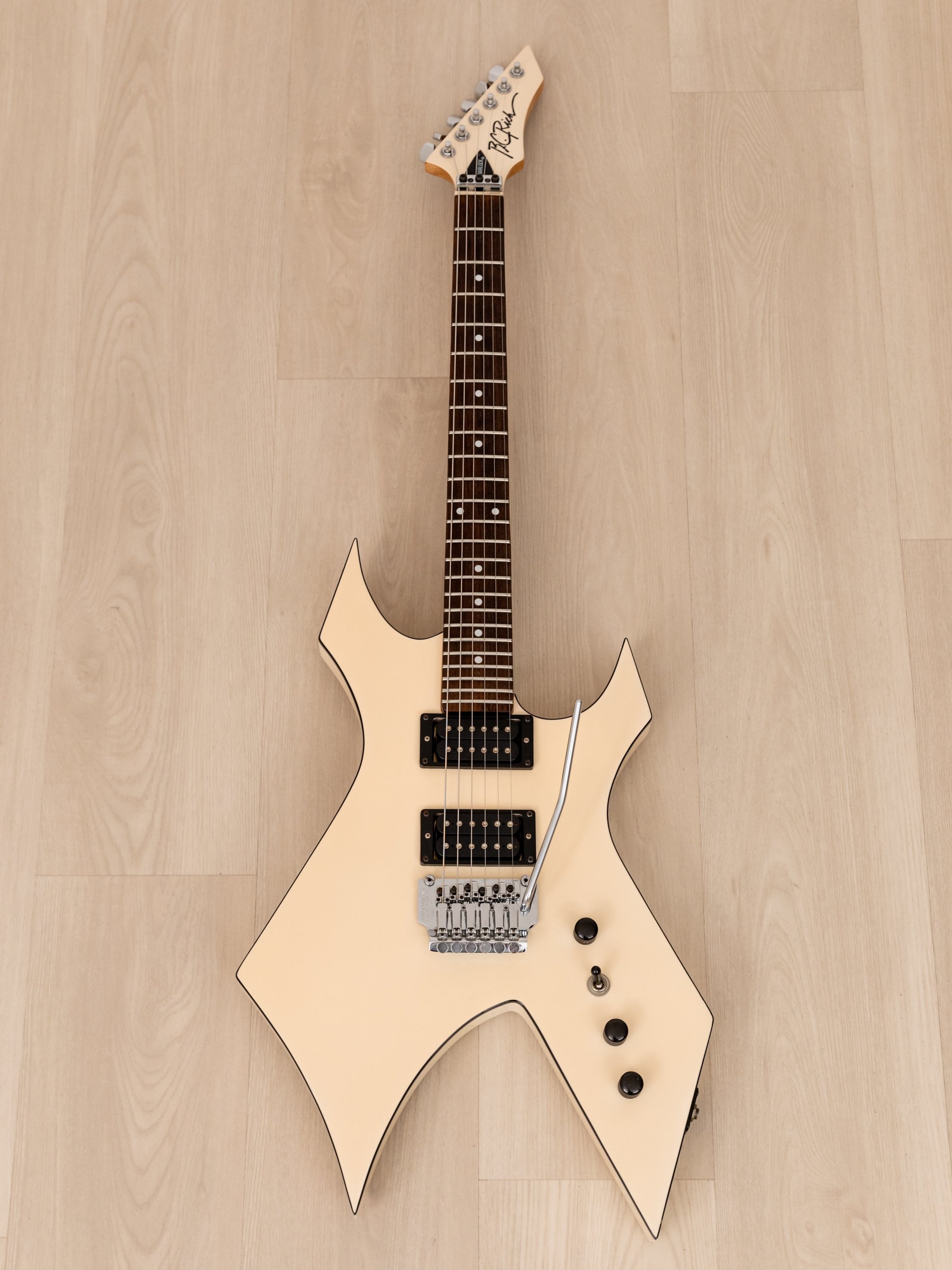 1987 BC Rich Warlock Custom NJ Series Vintage Electric Guitar White w/ Floyd Rose, Japan
