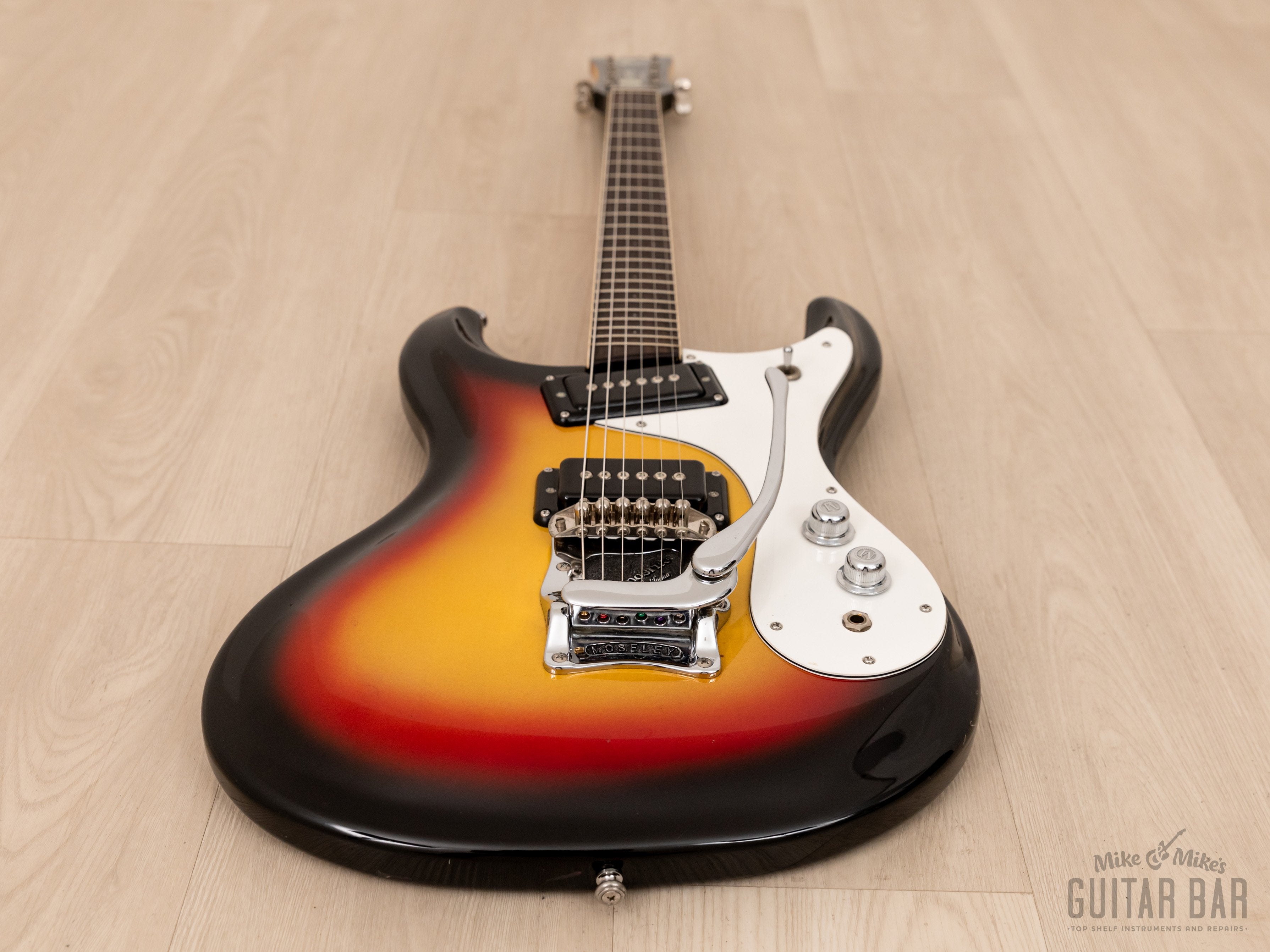 1990s Mosrite Ventures Model '65 Vintage Reissue Sunburst w/ Moseley Vibrato & Tags, Japan Kurokumo