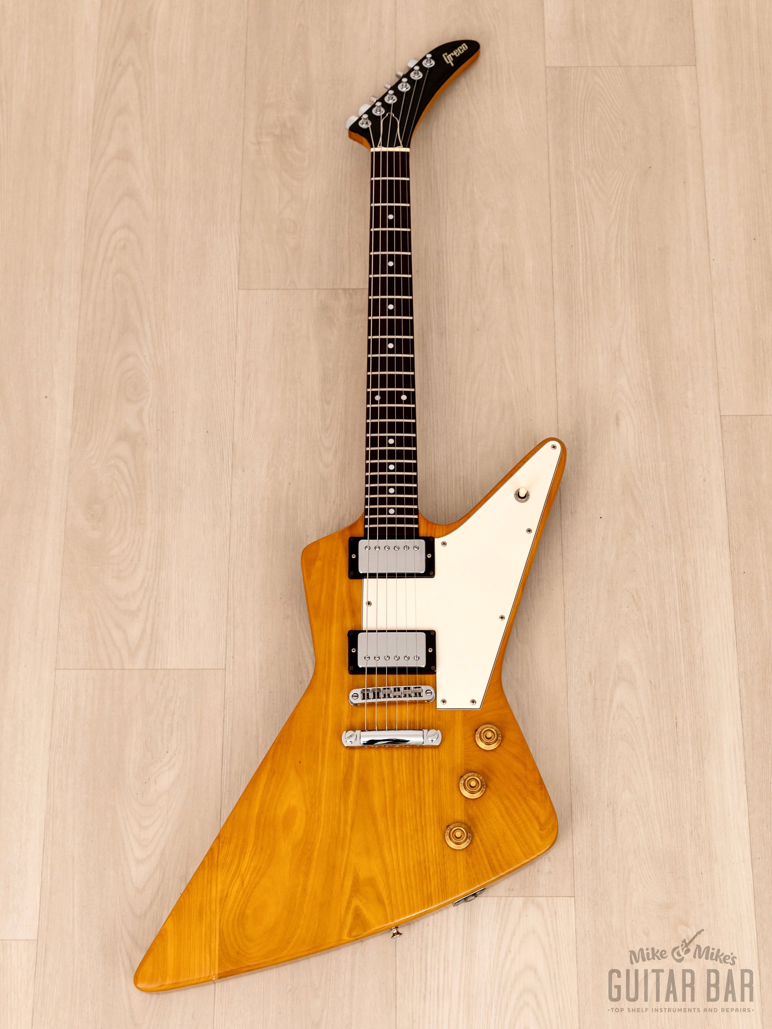 1977 Greco EX800 Explorer Vintage Electric Guitar, Destroyer 2459, Near-Mint w/ Case & Hangtags, Japan Fujigen