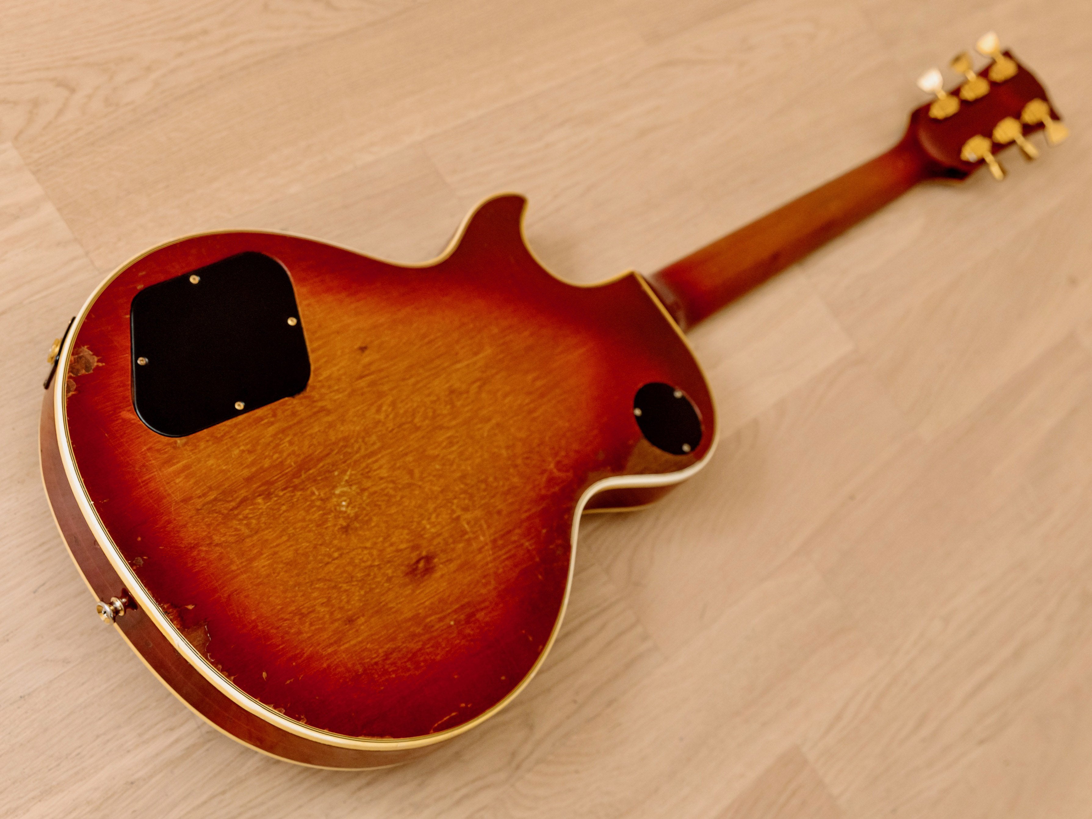1971 Gibson Les Paul Custom Vintage Electric Guitar Cherry Sunburst w/ T Tops, Embossed Covers, Case