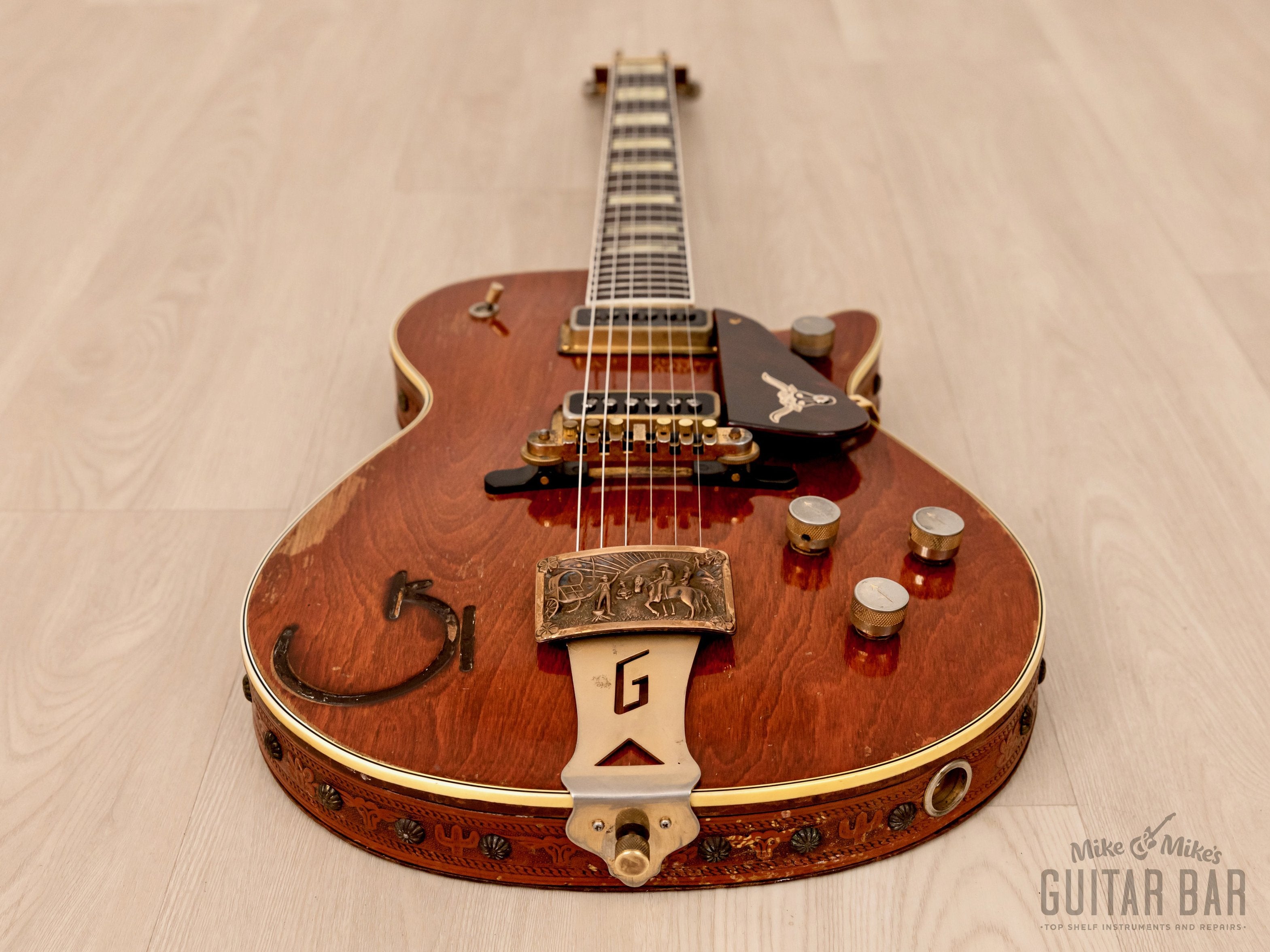 1955 Gretsch Roundup 6130 Vintage Guitar Western Orange w/ Cowboy Case