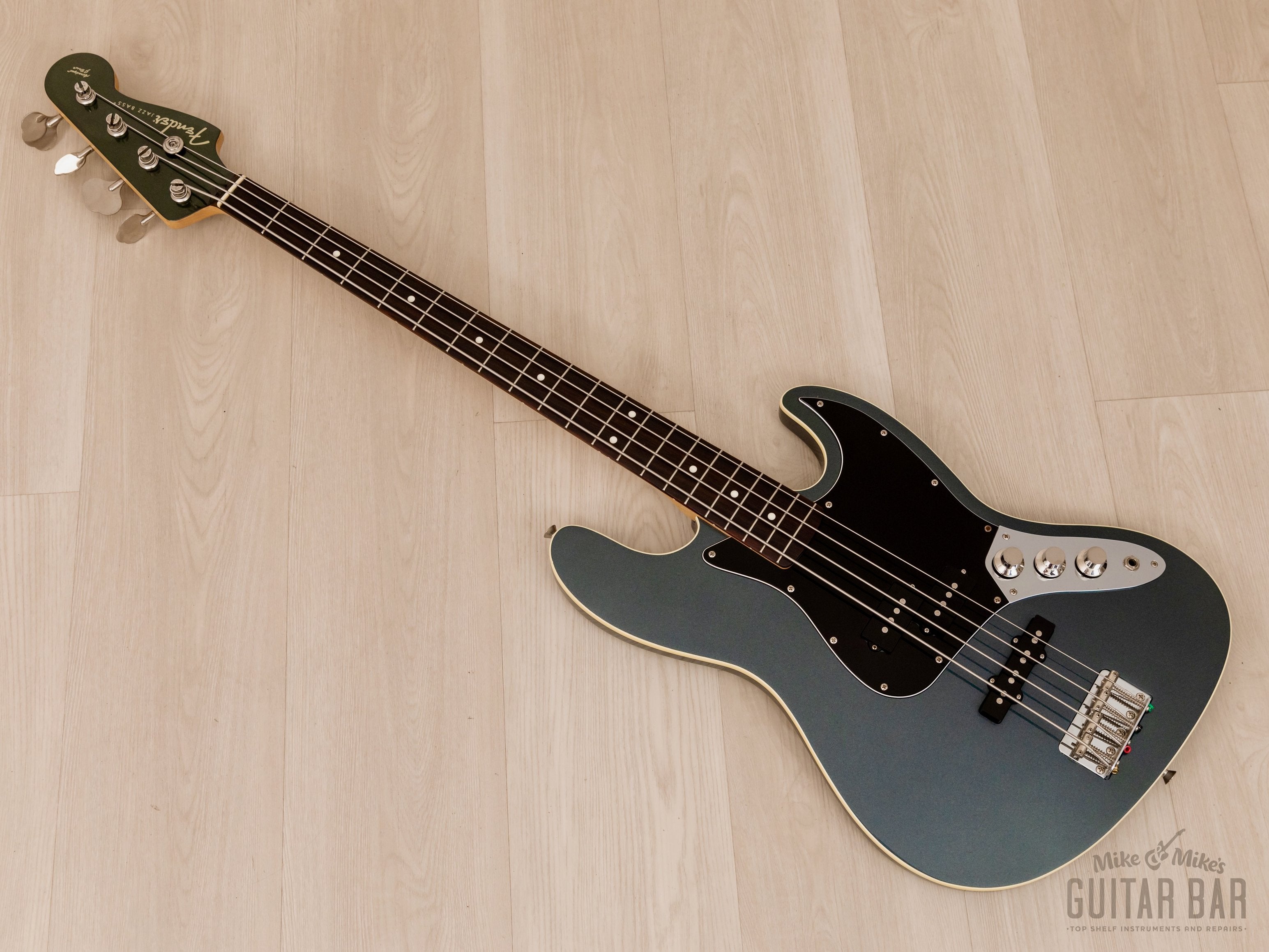 2008 Fender Aerodyne Jazz Bass PJ Electric Bass Guitar Gunmetal Blue, Japan CIJ