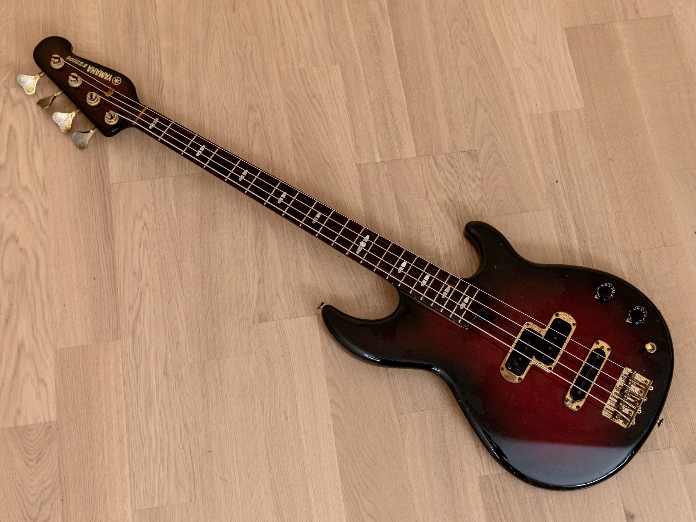 1983 Yamaha Broad Bass BB3000 Vintage Neck Through PJ Bass Guitar Wine Red  w/ Case, Japan