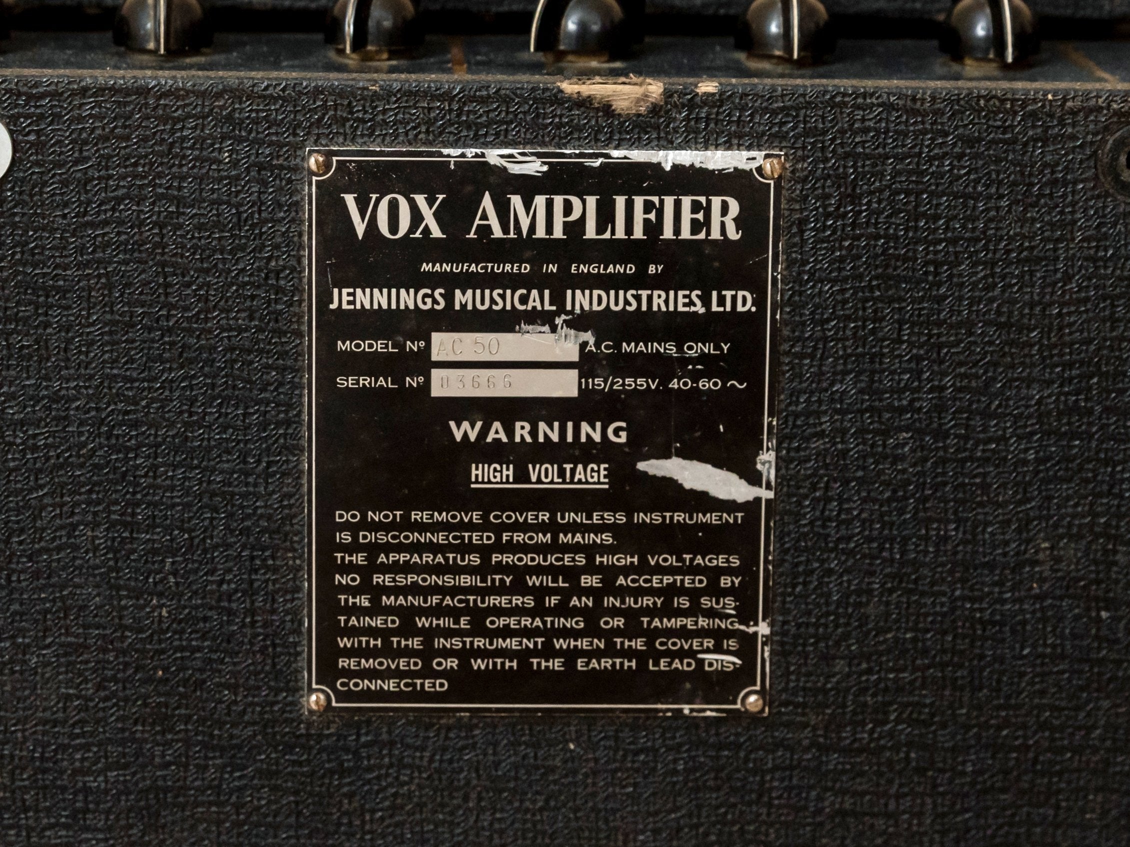 1965 Vox AC50/4 Mk II Big Box Vintage Tube Amp Head Gray Panel JMI UK, AC50