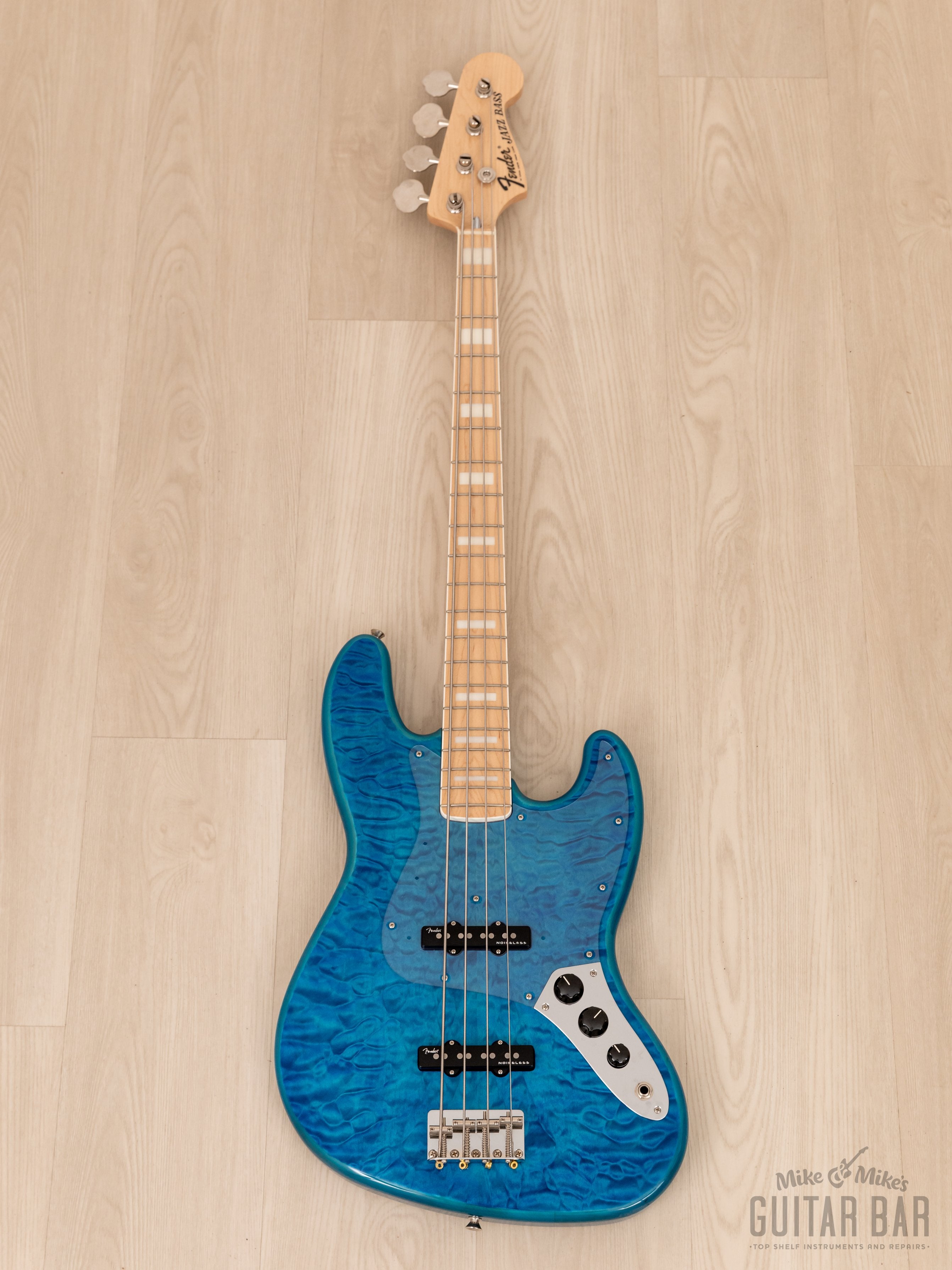 2021 Fender Traditional II ‘70s Jazz Bass FSR Caribbean Blue w/ Quilt Maple Top, Japan MIJ
