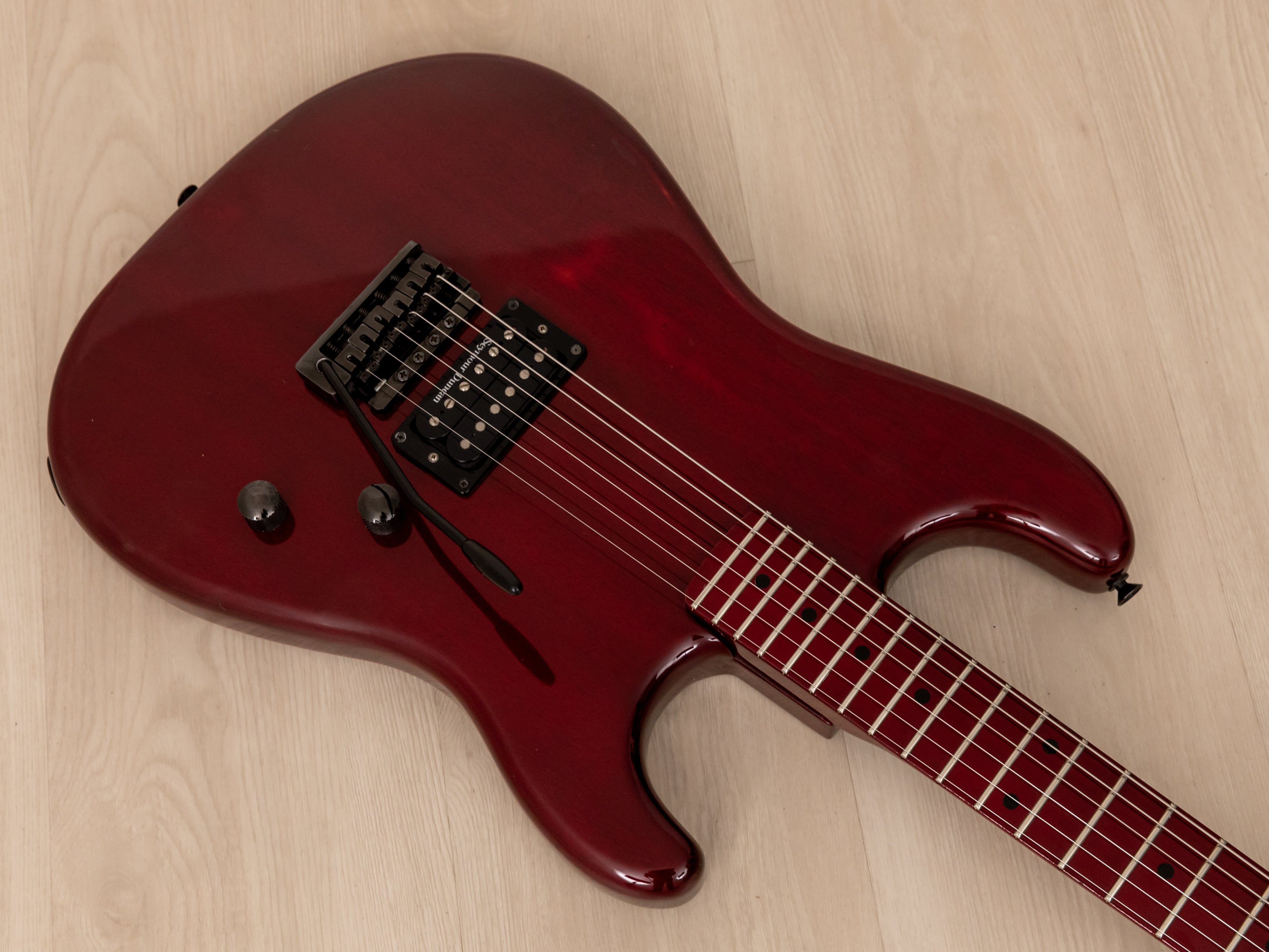 1984 ESP The Mirage Standard Superstrat Vintage Electric Guitar Transparent Cherry Red, Japan