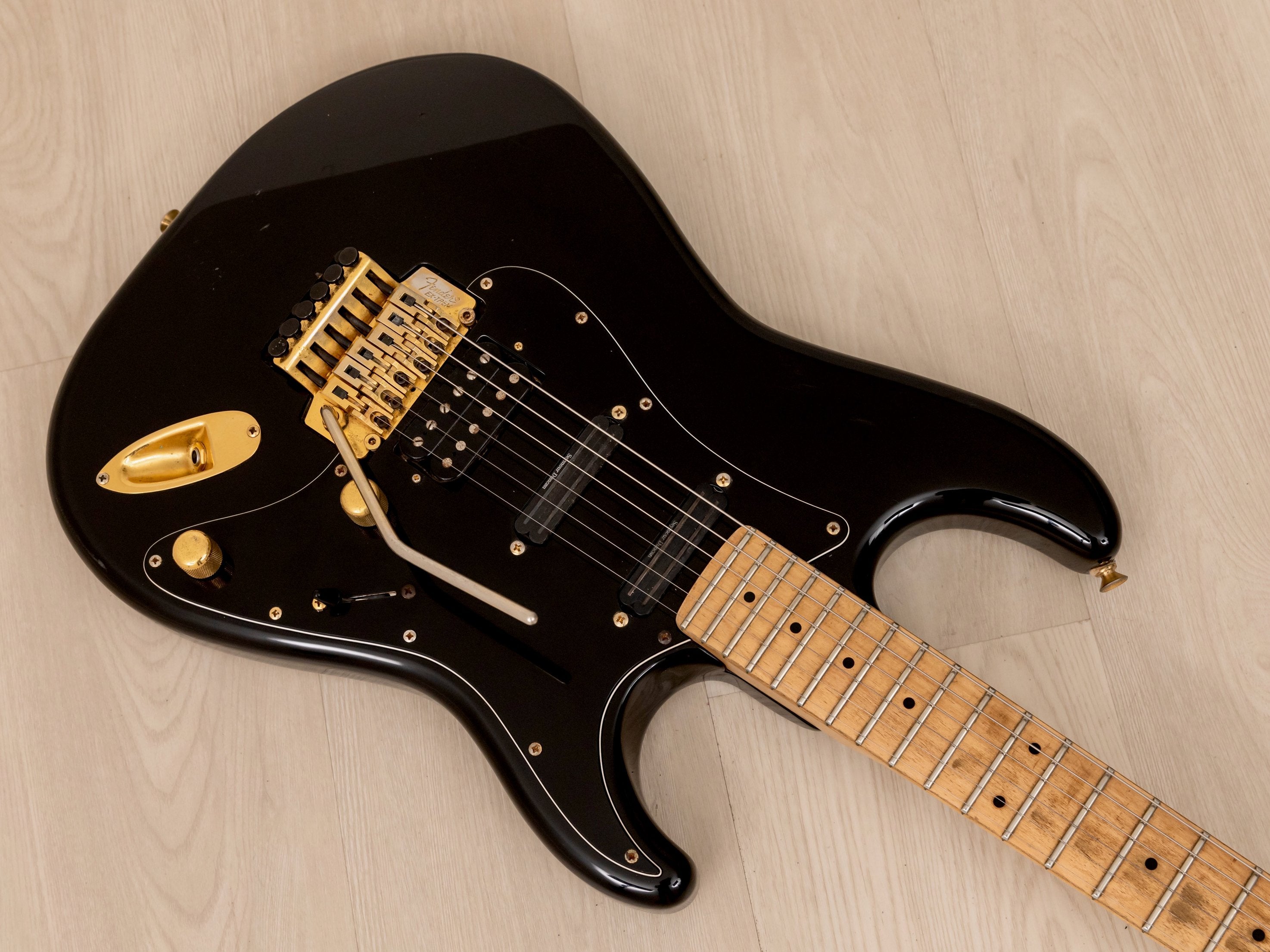 1988 Fender Stratocaster STR-70 SSH Black w/ Seymour Duncan Hot Rails & Floyd Rose, Japan MIJ Fujigen