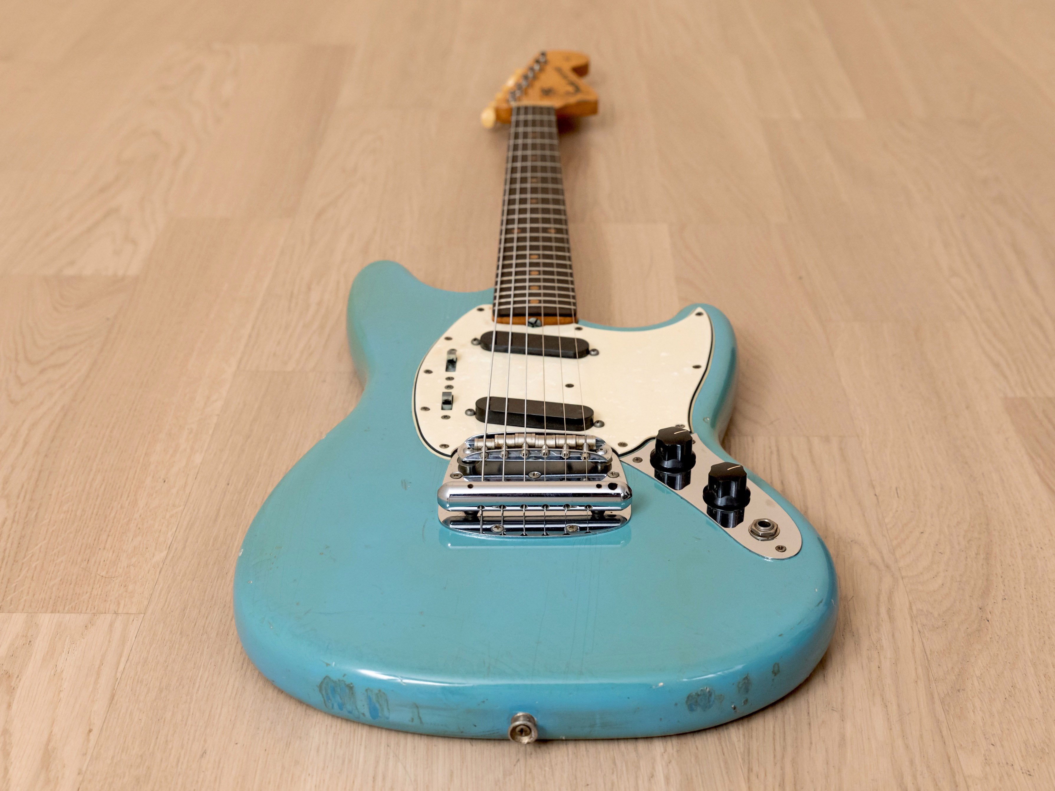1964 Fender Mustang Vintage Pre-CBS Offset Guitar Daphne Blue, 100% Original w/ Case