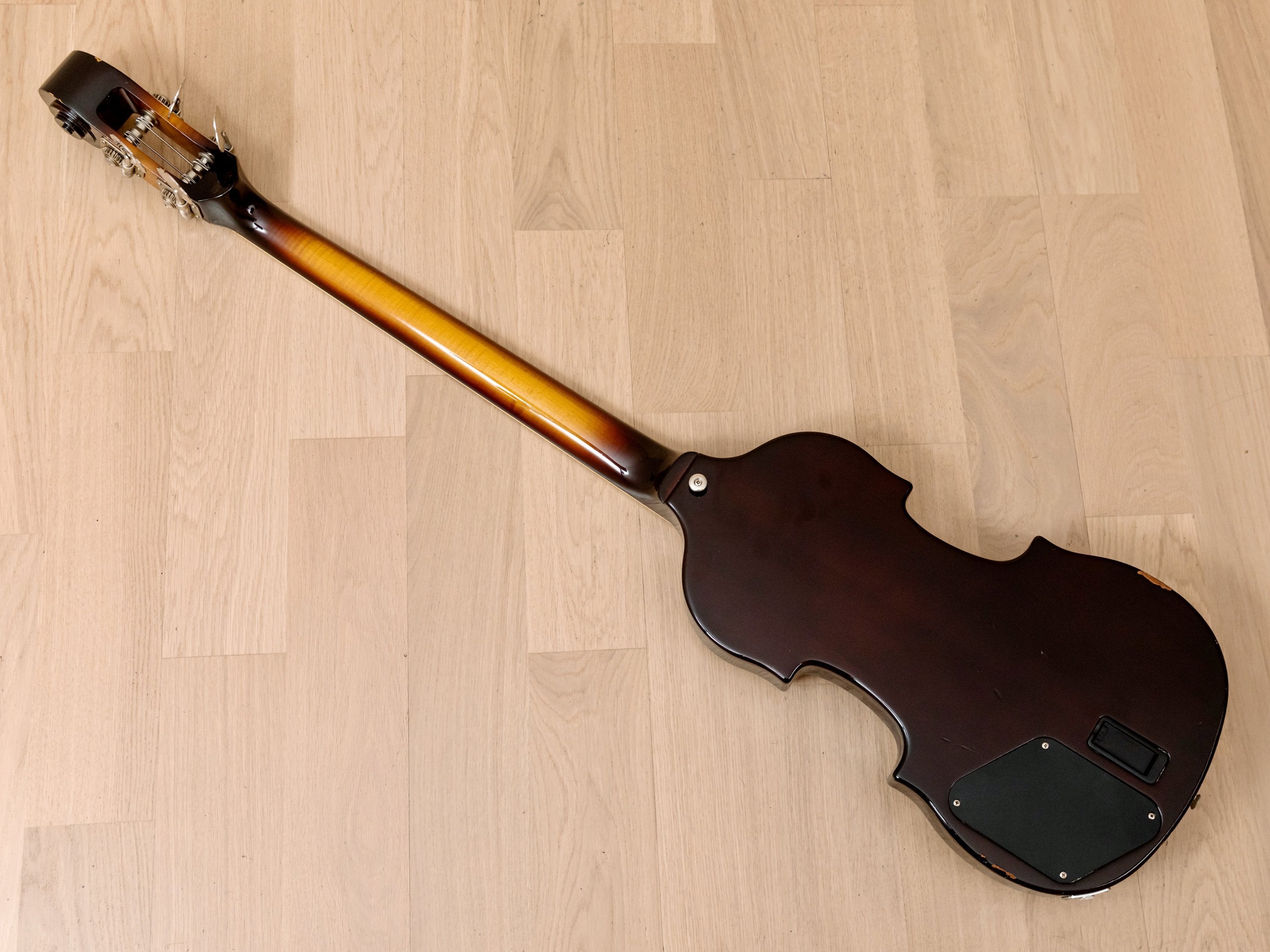 1990s Aria Custom Shop VB-01 Short Scale Violin Bass, Sunburst w/ Piezo & Active EQ, Japan