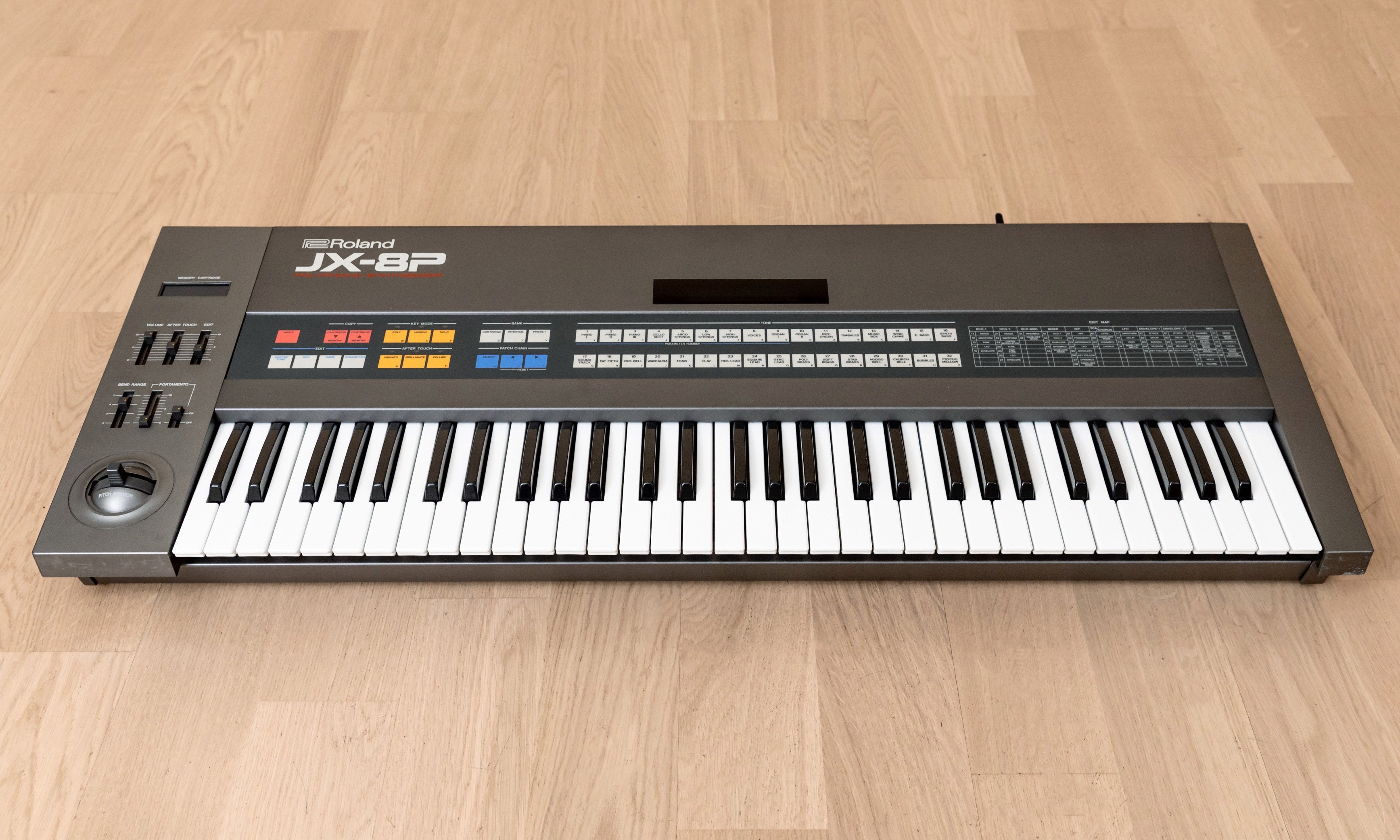 1985 Roland JX-8P Vintage Polyphonic Synthesizer & PG-800 Programmer w/ Cases